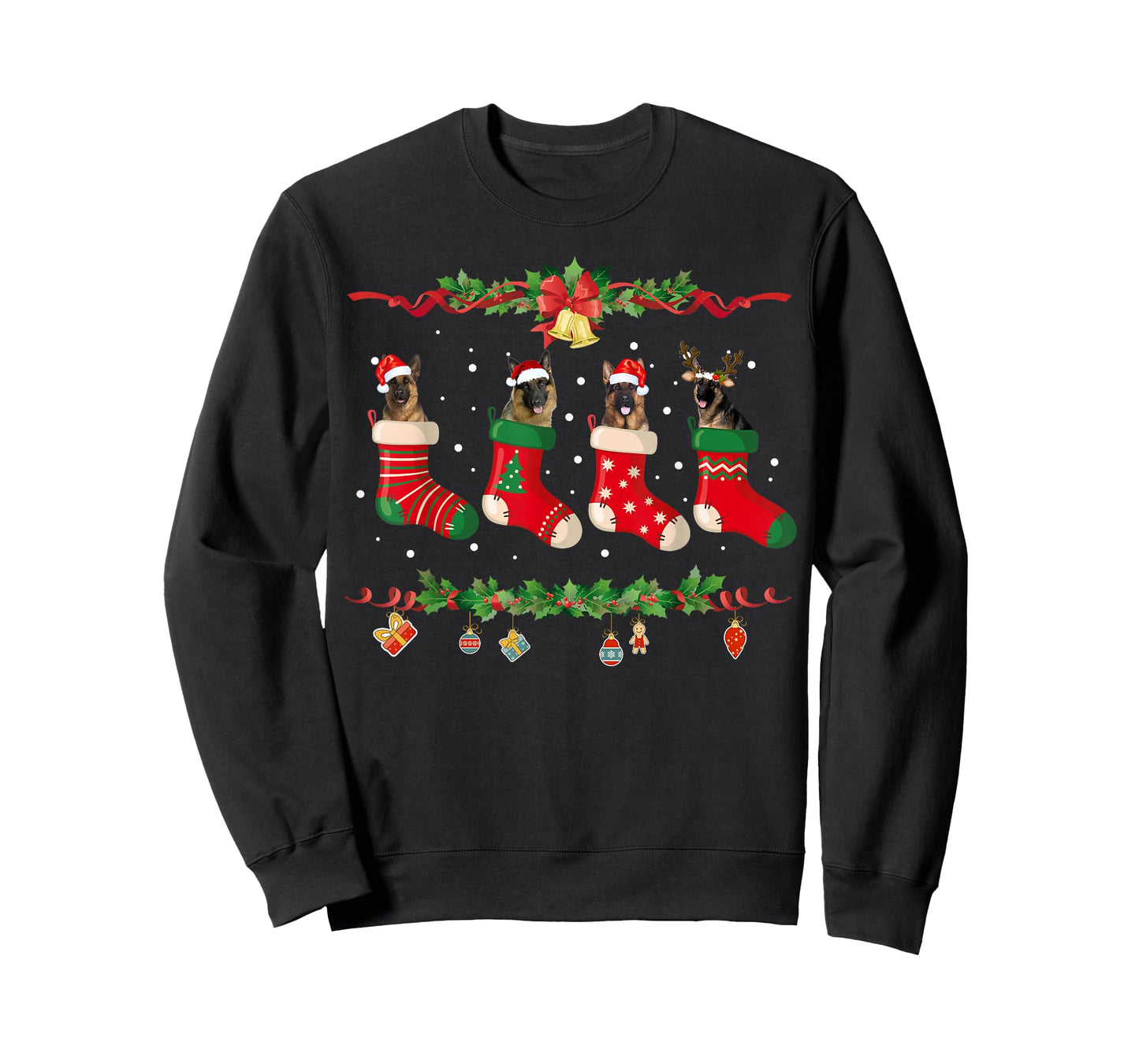 German Shepherd Christmas Shirt Stocking Dog Xmas T-Shirt