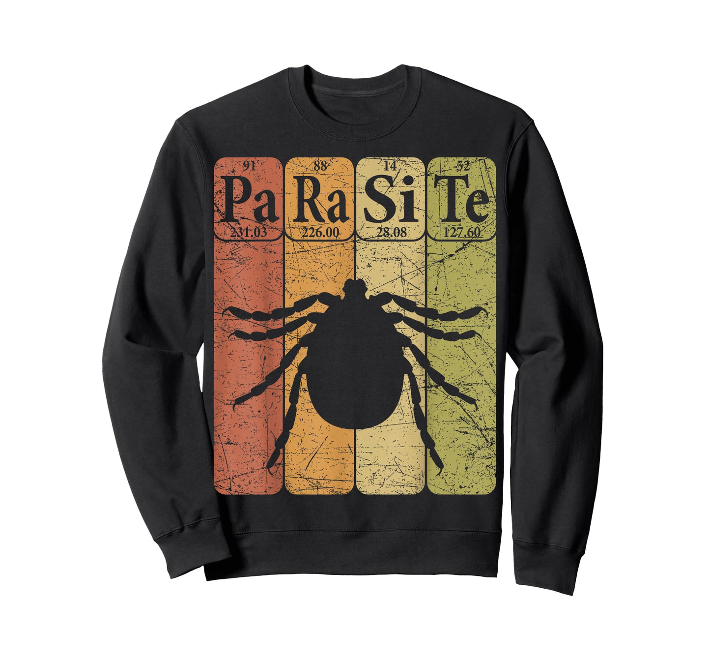 Tick Parasite Periodic Table Elements Arachnid Tick Retro T-Shirt