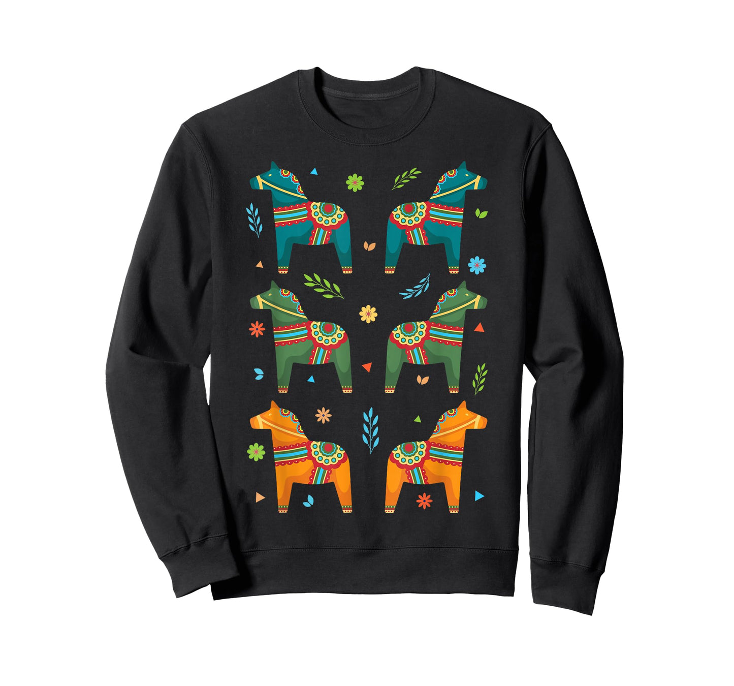 Dala Horse Sweden Swedish Dalecarlian Horses Scandinavian T-Shirt