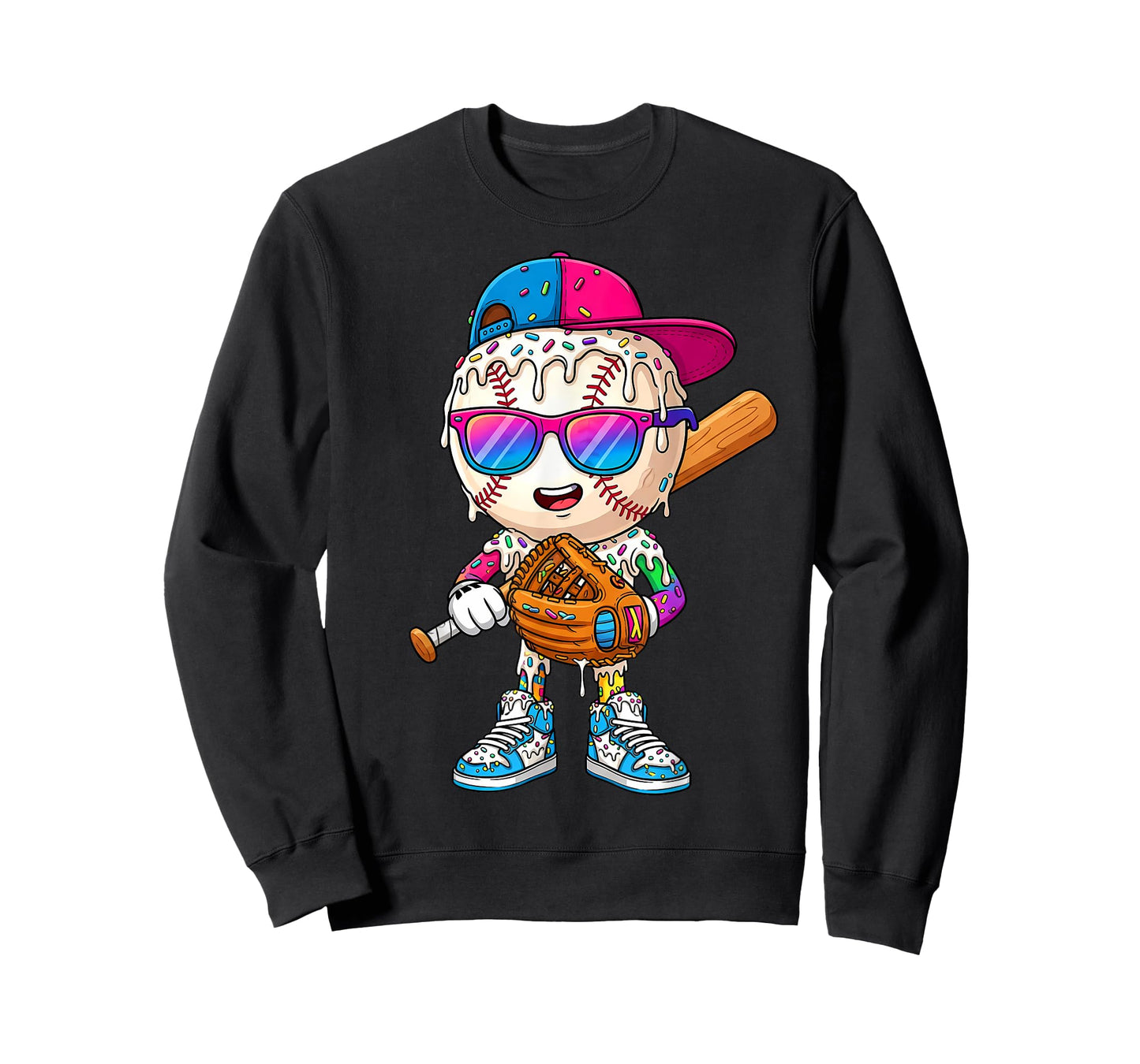 Funny Football Drip for Boys Kids Youth Dripping Ice Cream T-Shirt