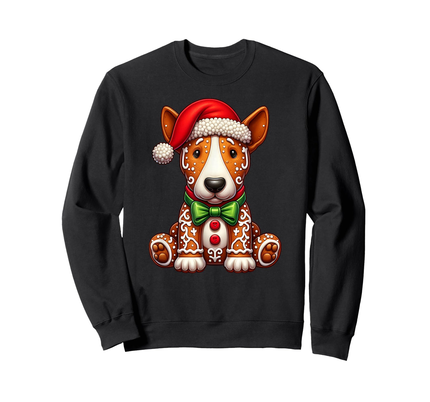 Gingerbread Man Bull Terrier Dog Christmas Womens Mens Kids T-Shirt