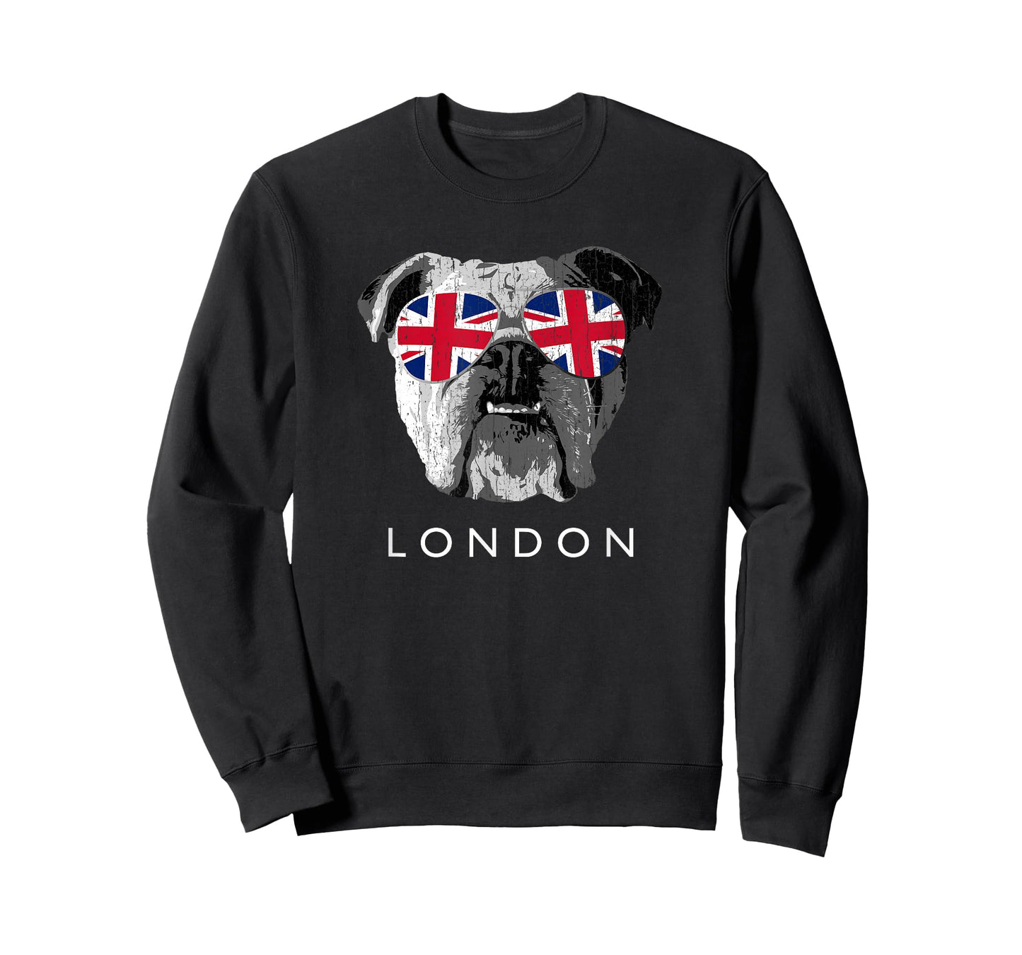 London UK English Bulldog Sunglasses Flag Souvenir T-Shirt