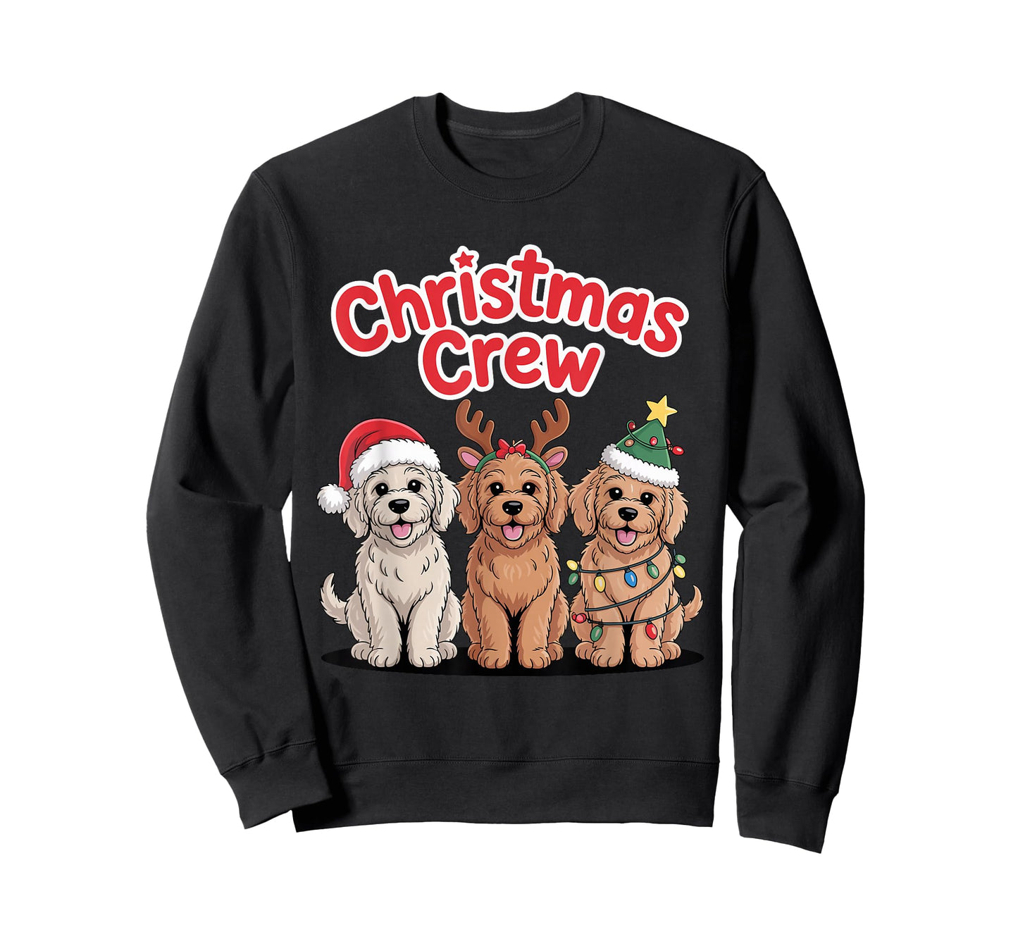 Christmas Crew Xmas Puppy Dog Funny Christmas Goldendoodle T-Shirt