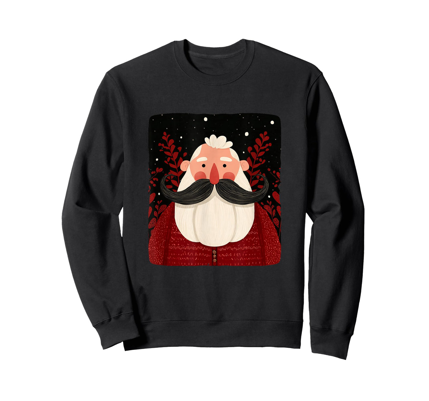 Cool Festive Mustache Beard with Santa Claus Costume T-Shirt