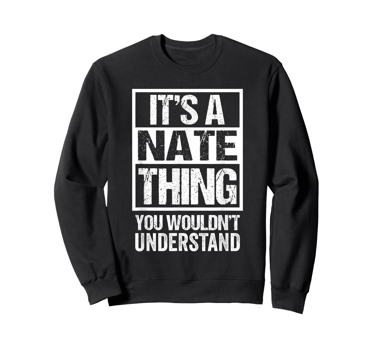 Funny Forename Gift Ideas Nate Nathan Nathaniel Unisex Black Small Modern Letter Print T-Shirt