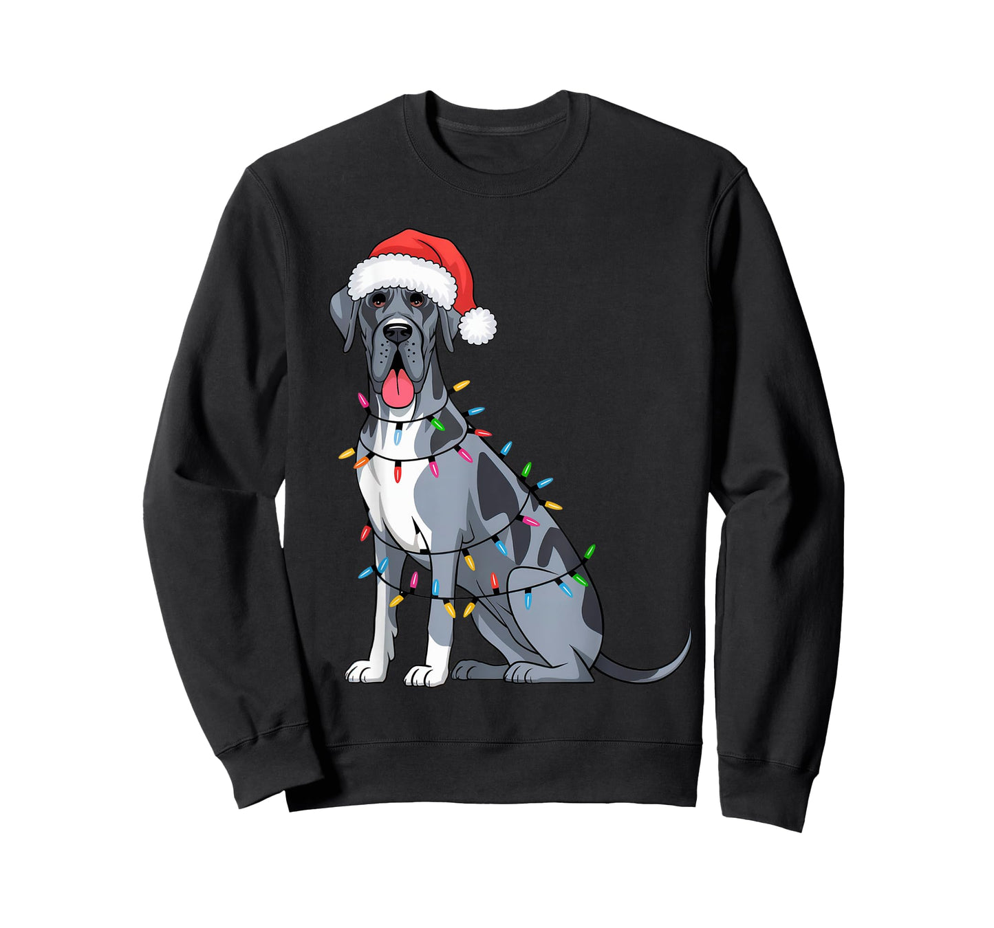 Great Dane Christmas Lights Xmas Dogs Gifts for Men Women T-Shirt