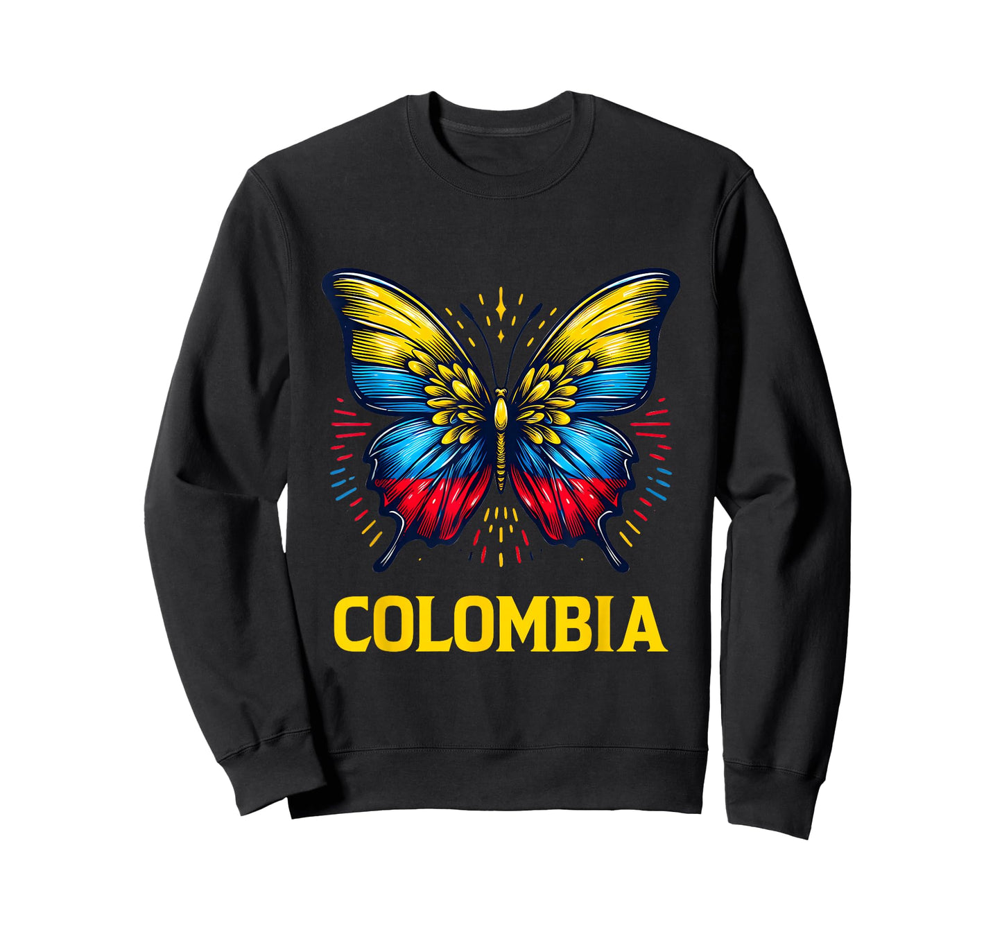 Vintage Colombia Beautiful Butterfly Country Colombian Flag T-Shirt