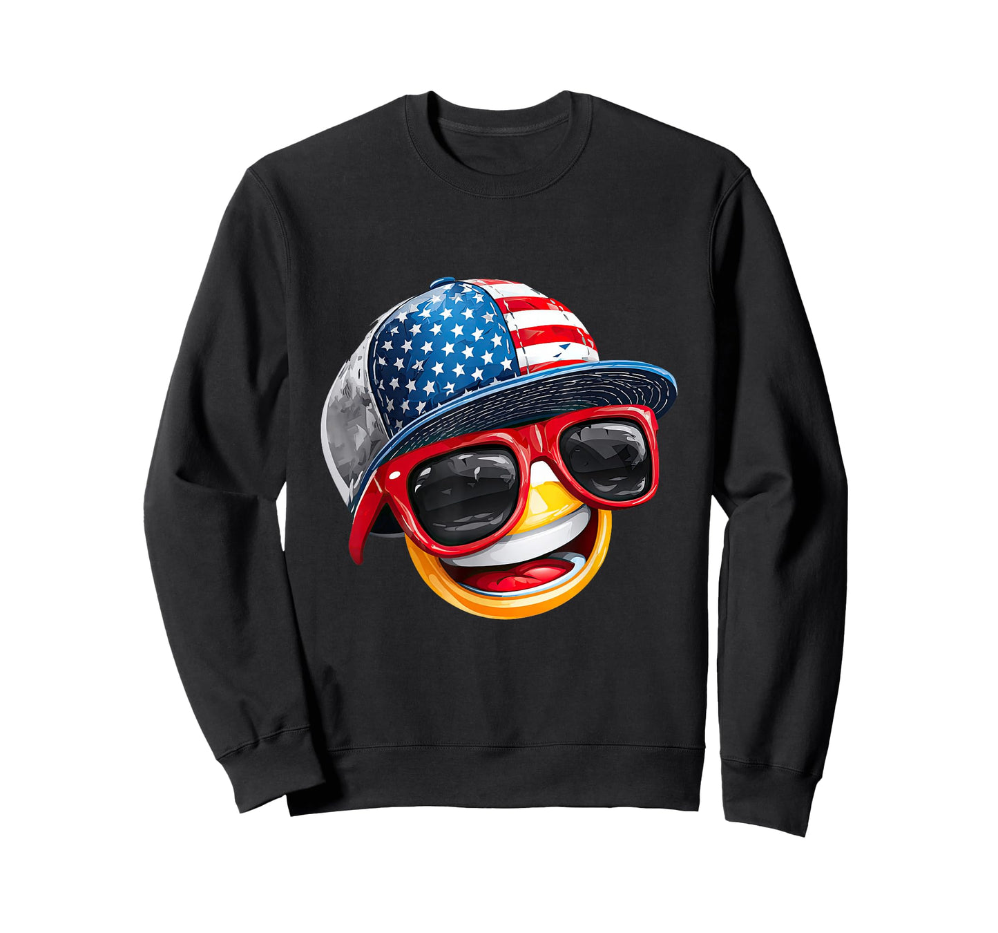 Awesome Smiling Face with US Cap and Sunglasses T-Shirt