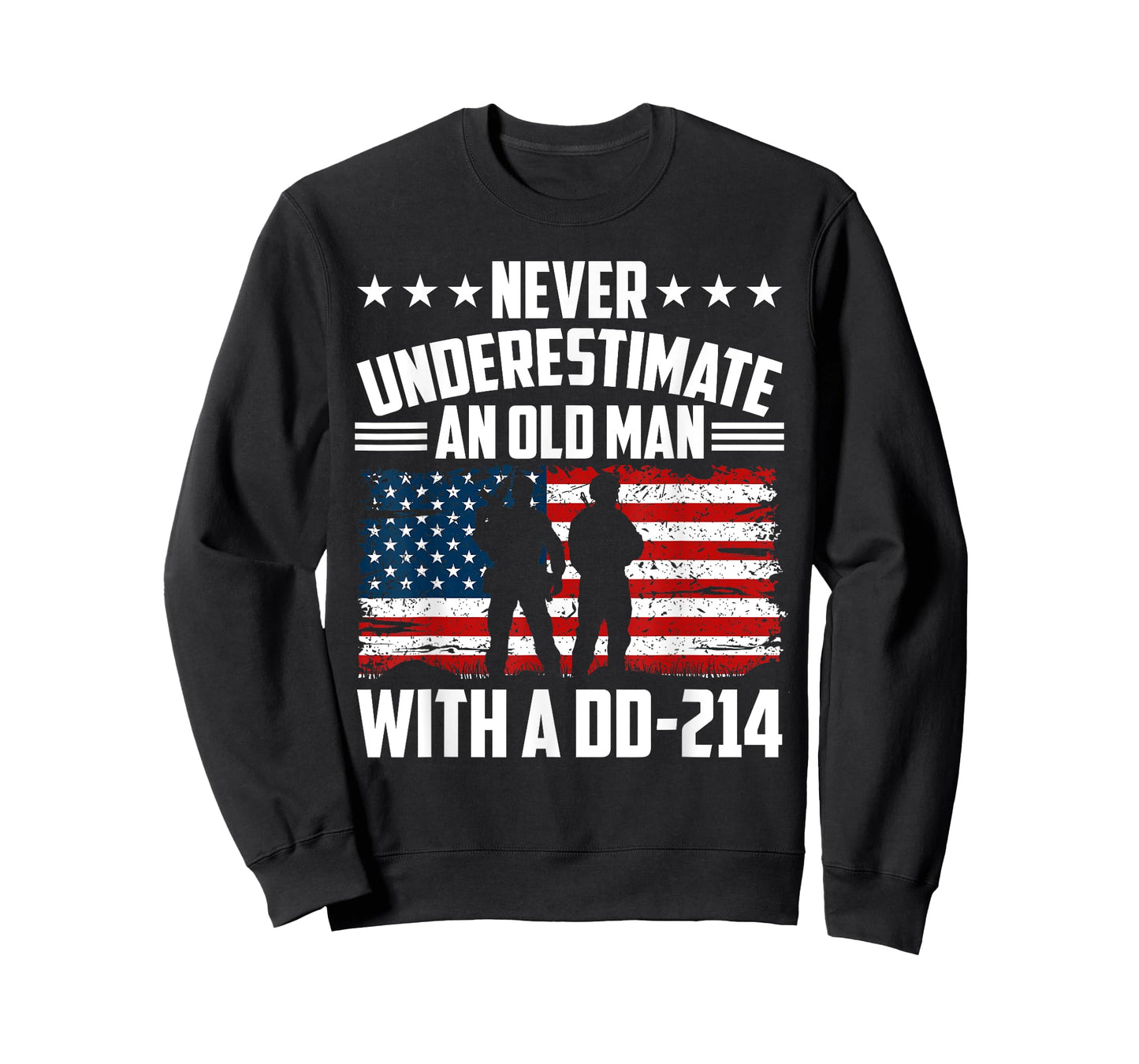Never Underestimate An Old Man With A Dd214 Veterans Day T-Shirt