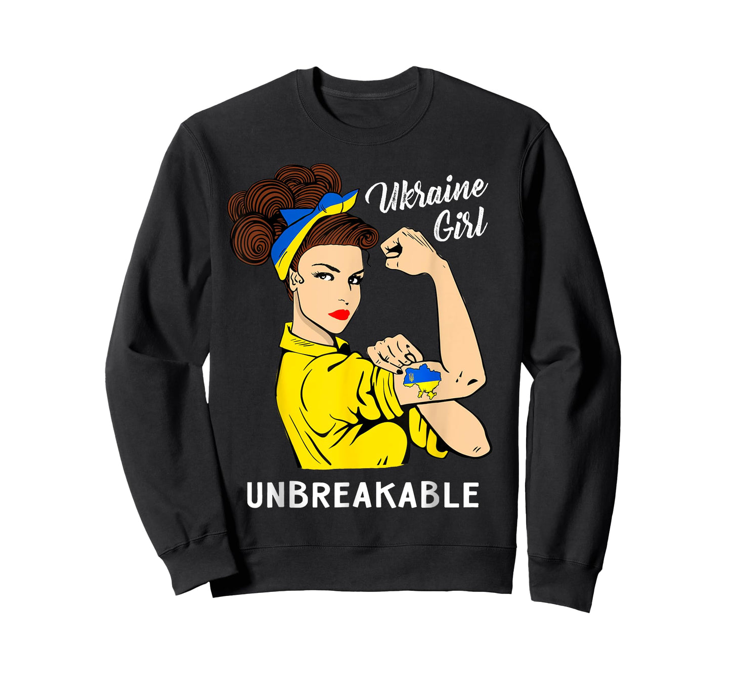 Ukraine Girl Unbreakable T-shirt Ukrainian Flag Strong Woman T-Shirt