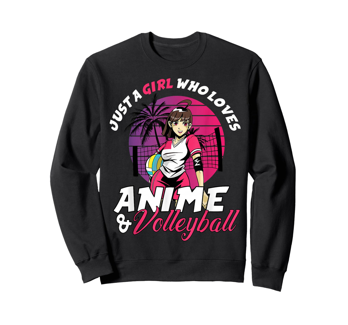 Just A Girl Who Loves Anime and Volleyball Anime Girls Gift T-Shirt