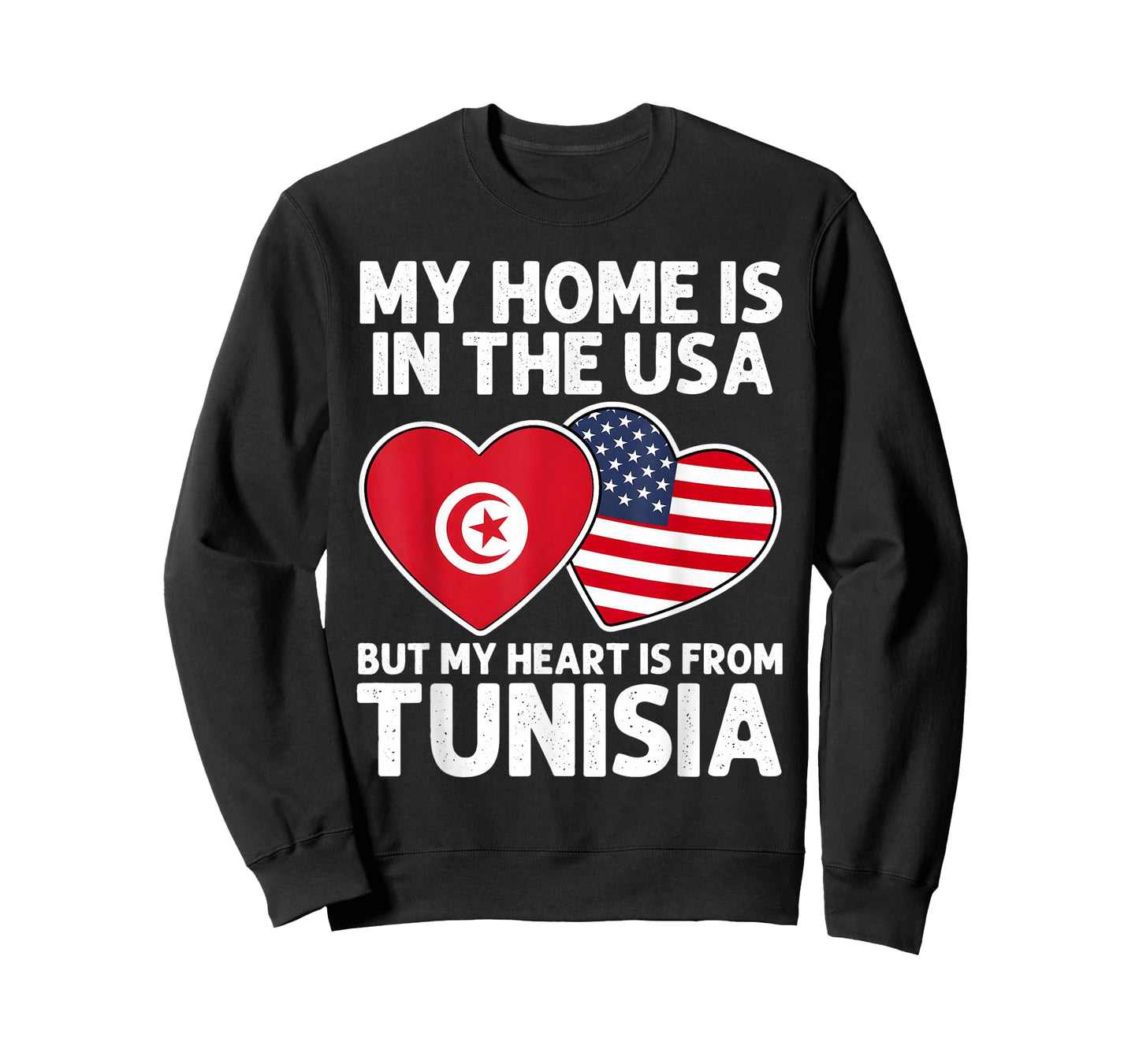 My Home USA My Heart Tunisia Tunisian American Pride Flag T-Shirt