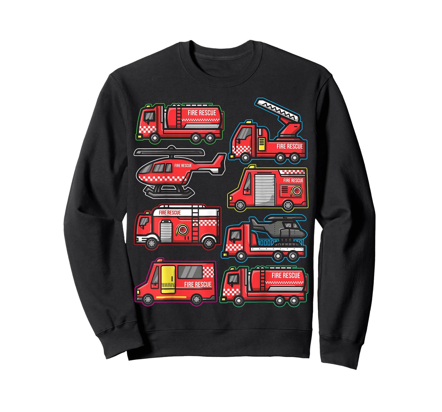 Types of Fire Truck Boys Toddlers Firefighter Trucks T-Shirt