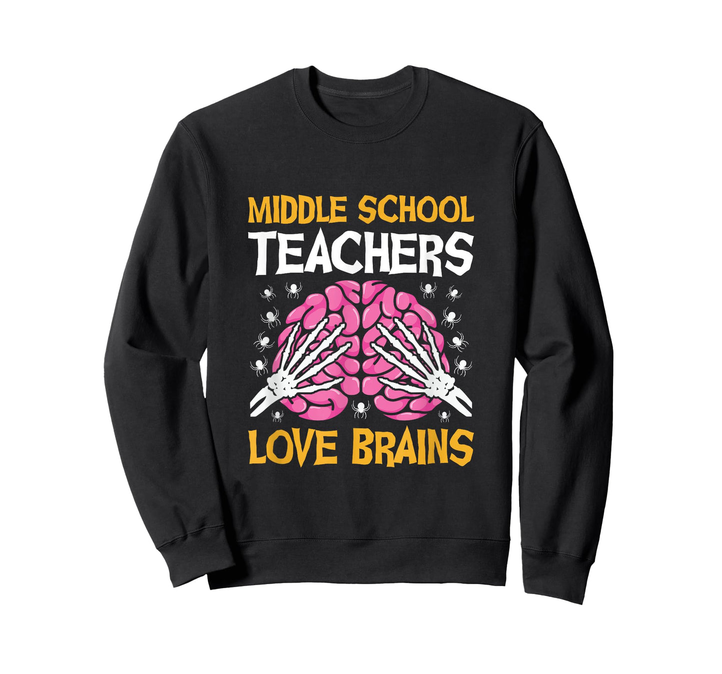 Middle School Teacher Love Brains Funny Halloween School T-Shirt