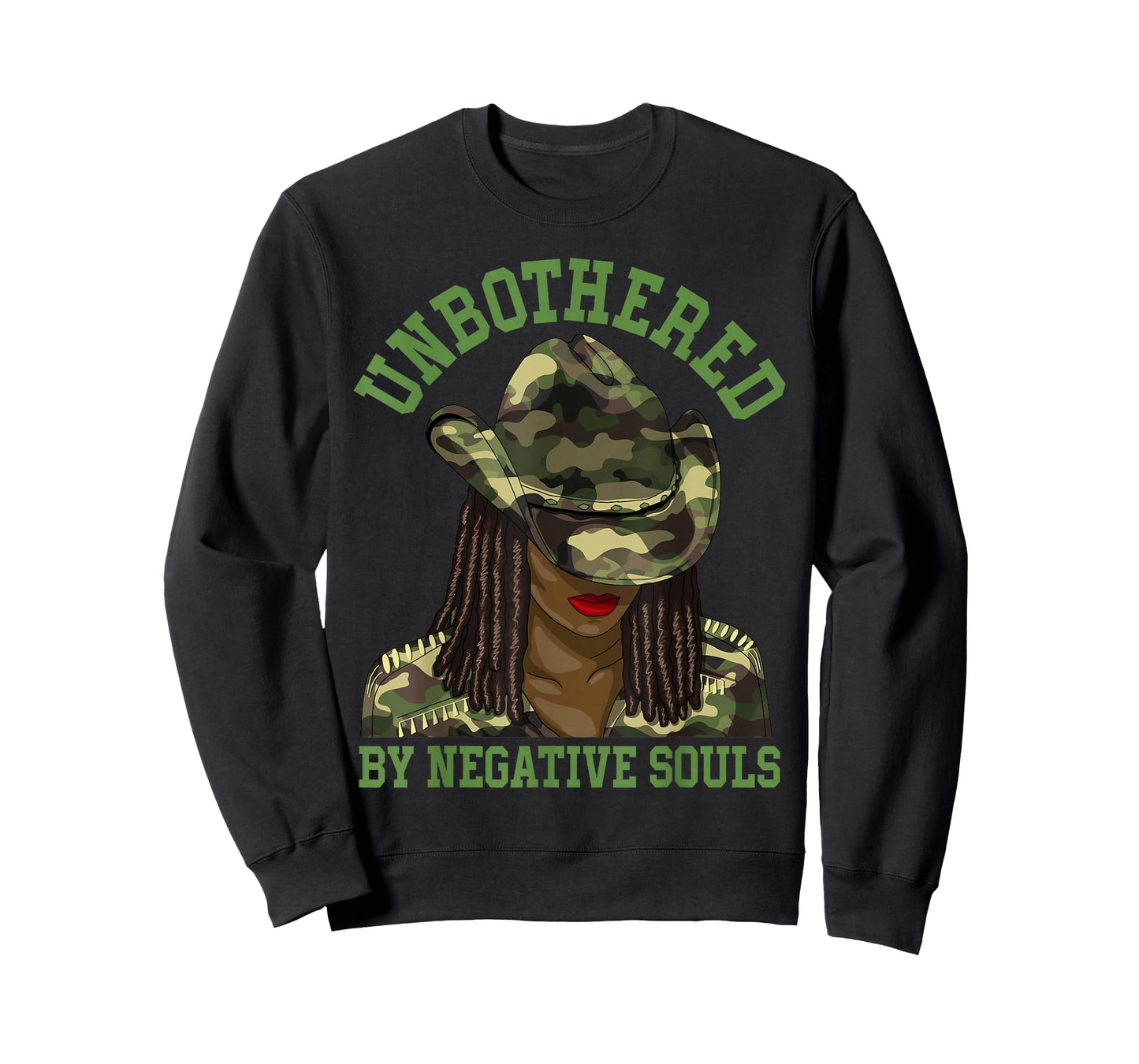Unbothered Western Black Cowgirl Camo Camouflage Women T-Shirt