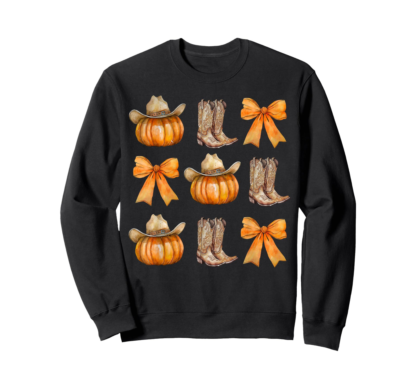 Coquette Bow Cowboy Western Pumpkin Autumn Fall Y'all Leaves T-Shirt