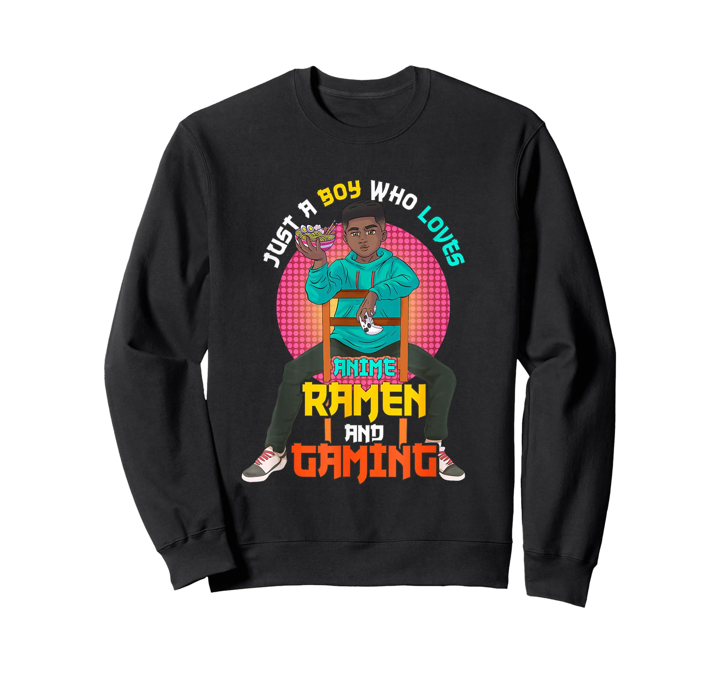Just A Black Boy Who Loves Anime Ramen And Gaming. T-Shirt