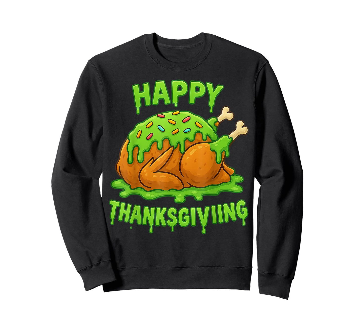 Happy Thanksgiving Drip Ice Cream Look Cool T-Shirt