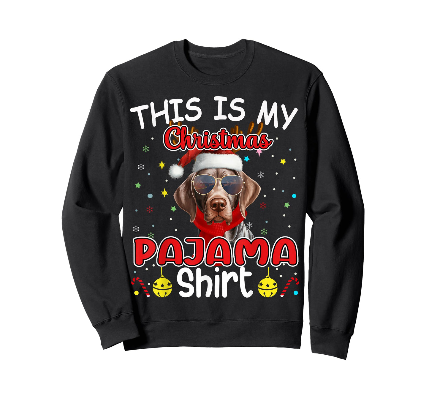 German Shorthaired Pointer Christmas Pajama Matching Xmas T-Shirt