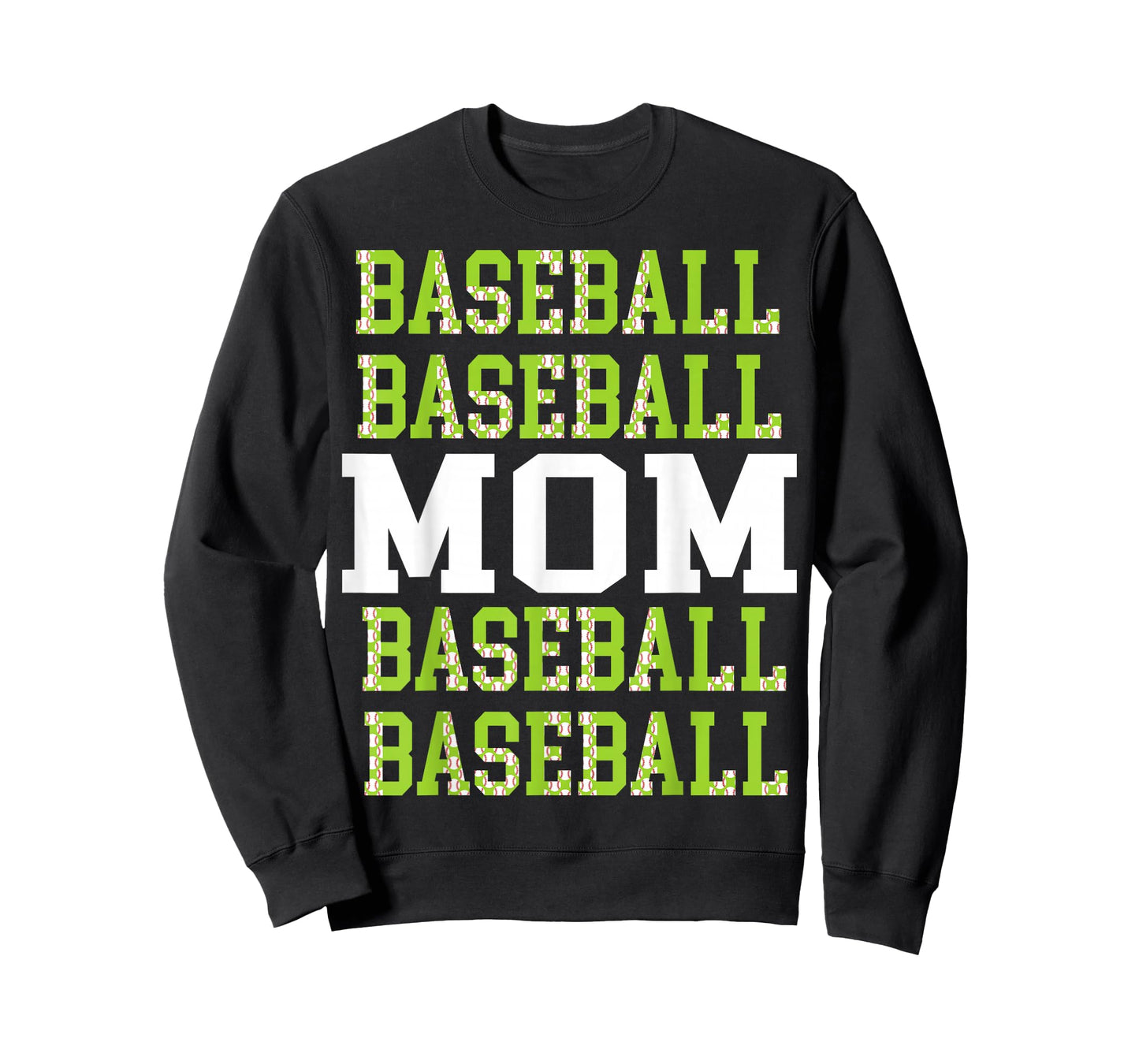 Baseball Mama Repeated Lime Green White Sport Mama T-Shirt