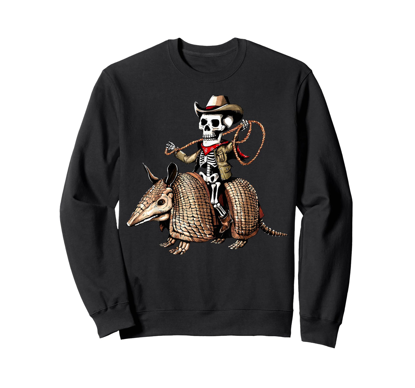 Vintage Cowboy Skeleton Riding Armadillo Funny Western Retro T-Shirt