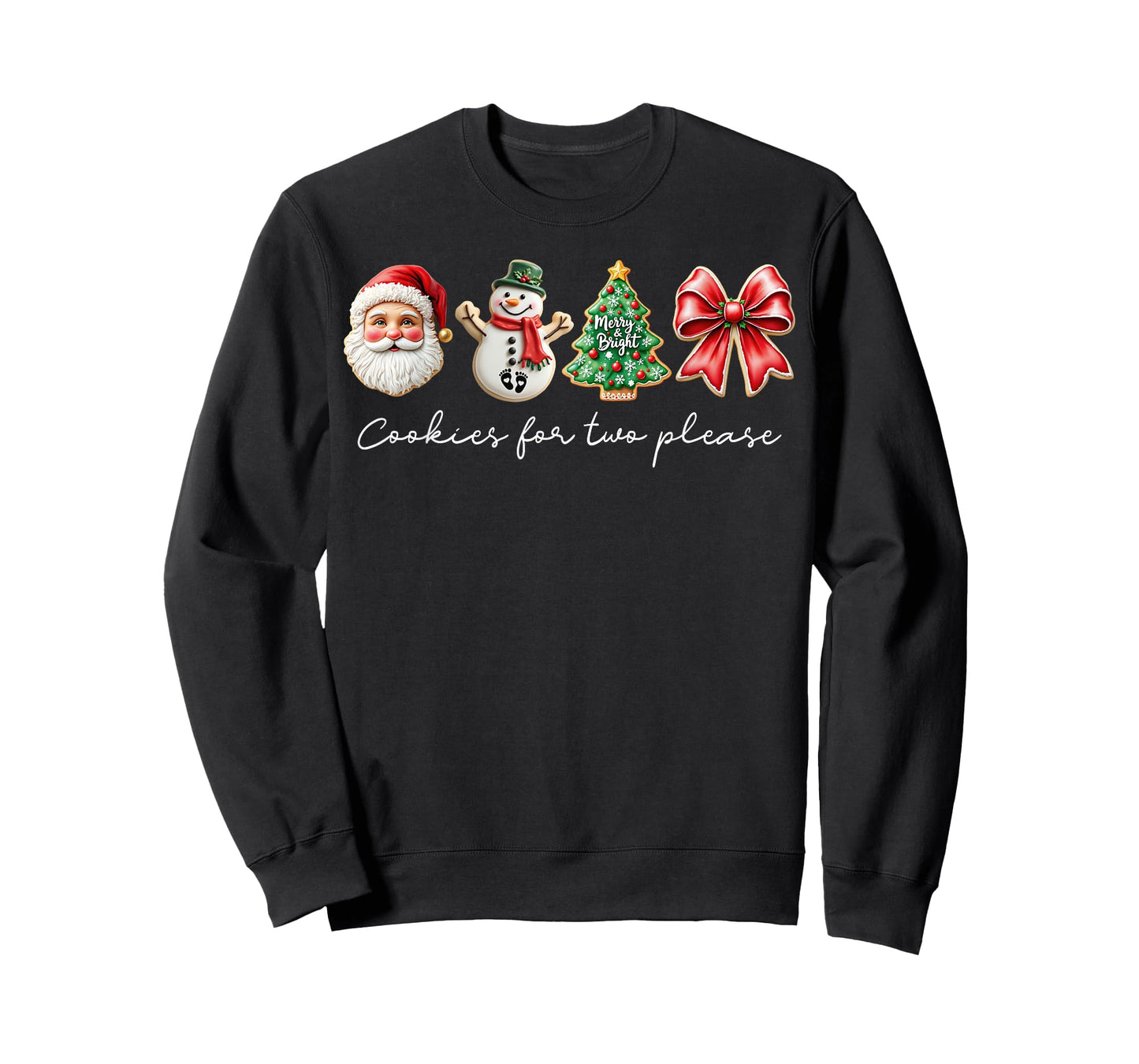 Cookies for Two Please Christmas Pregnancy Announcement Xmas T-Shirt