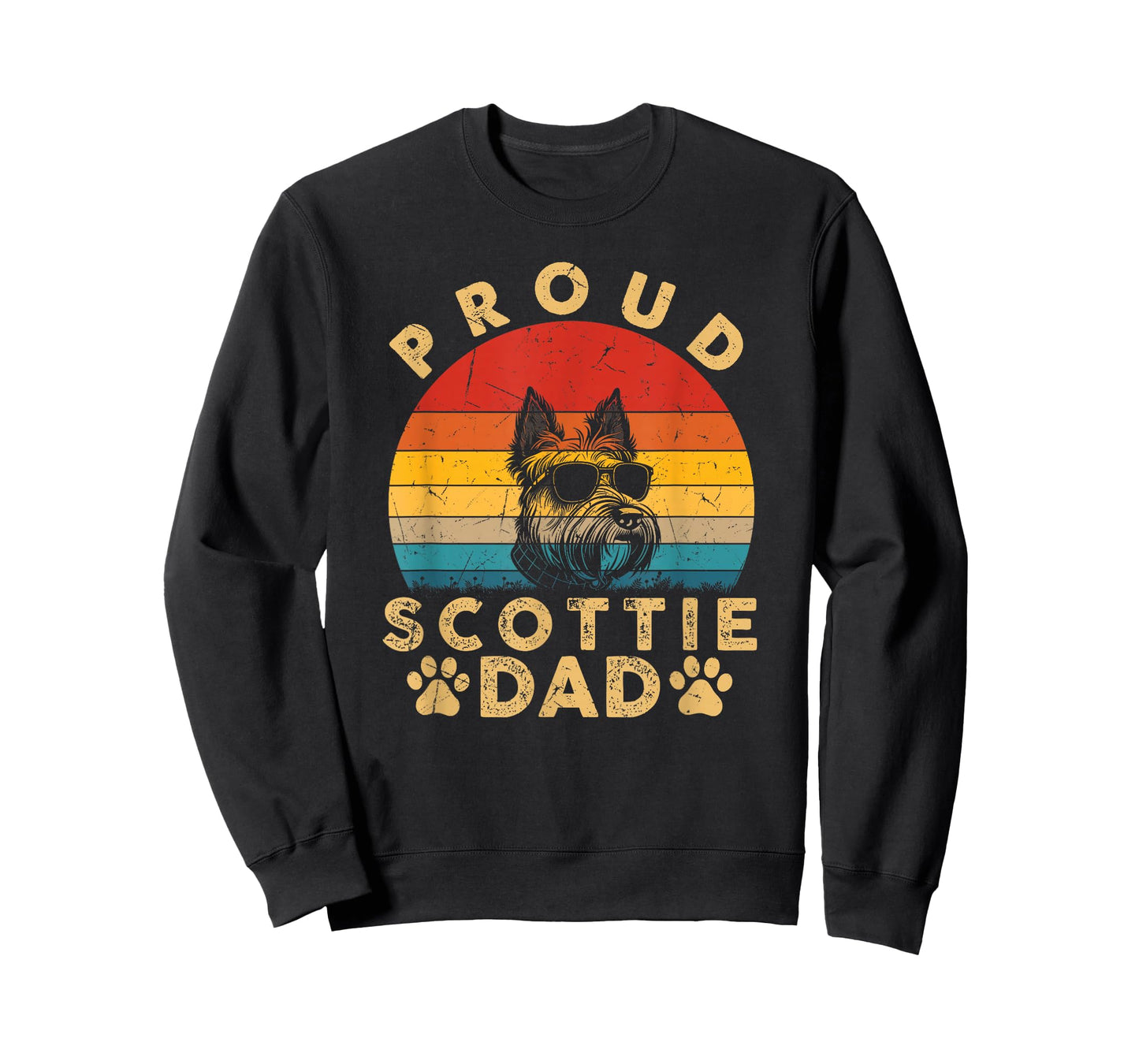 Proud Scottie Dad Gifts Funny Scottie Dog Owner Fathers Day T-Shirt