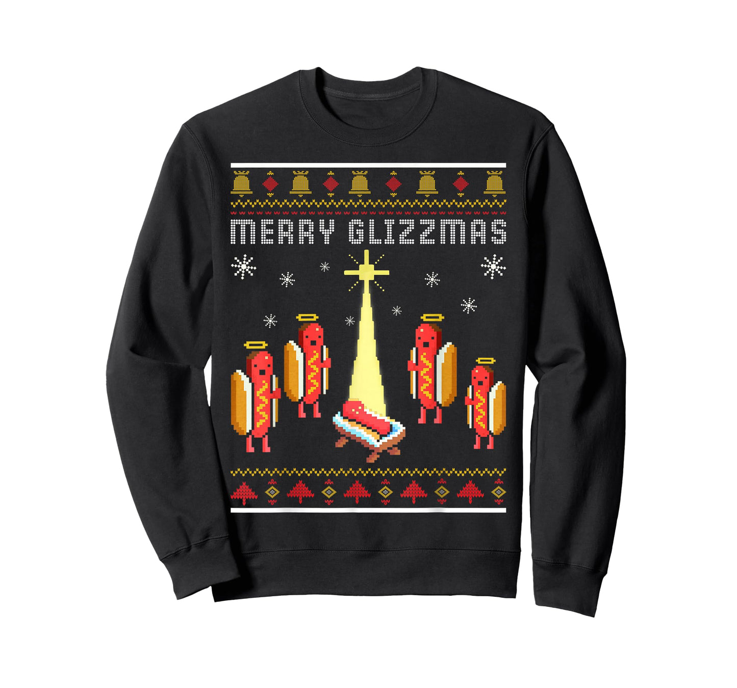 Merry Glizzmas Hot Dog Funny Ugly Christmas Sweaters T-Shirt