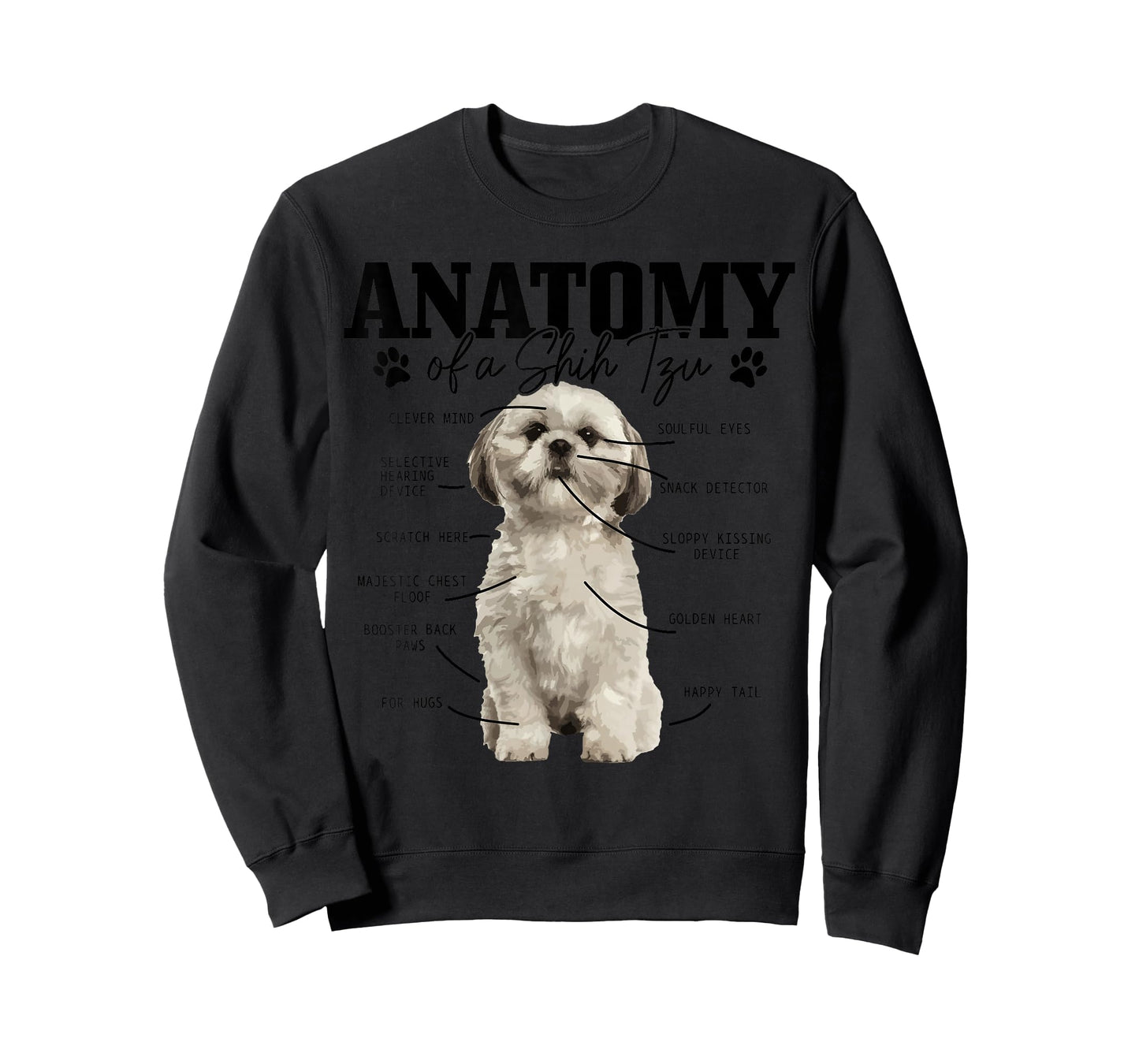 Anatomy Of A Shih Tzu Dog Funny Cute Shih Tzu Mom Dad T-Shirt