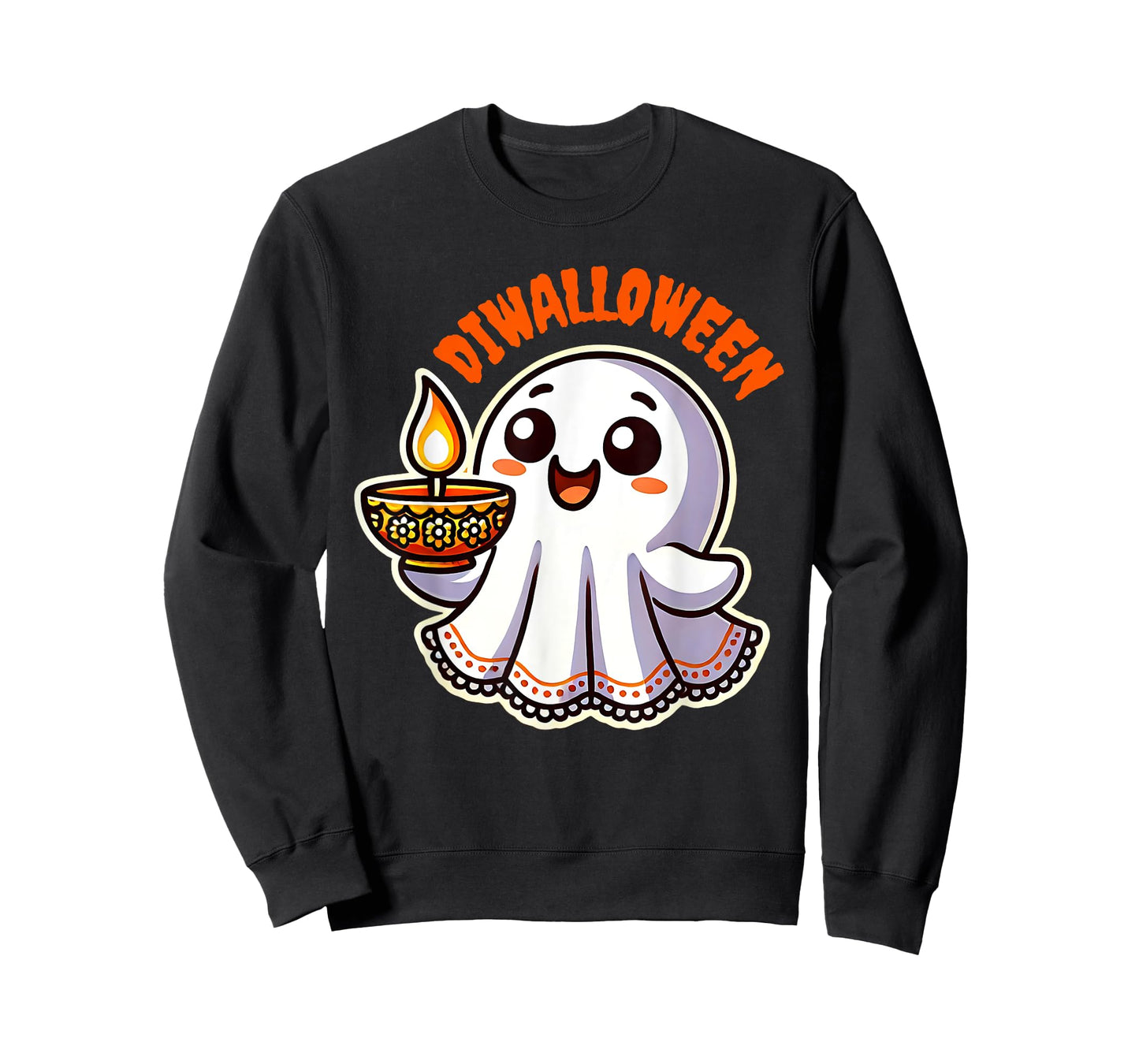 Fun Boo Ghost Lantern Diwali Deepavali Halloween Diwalloween T-Shirt