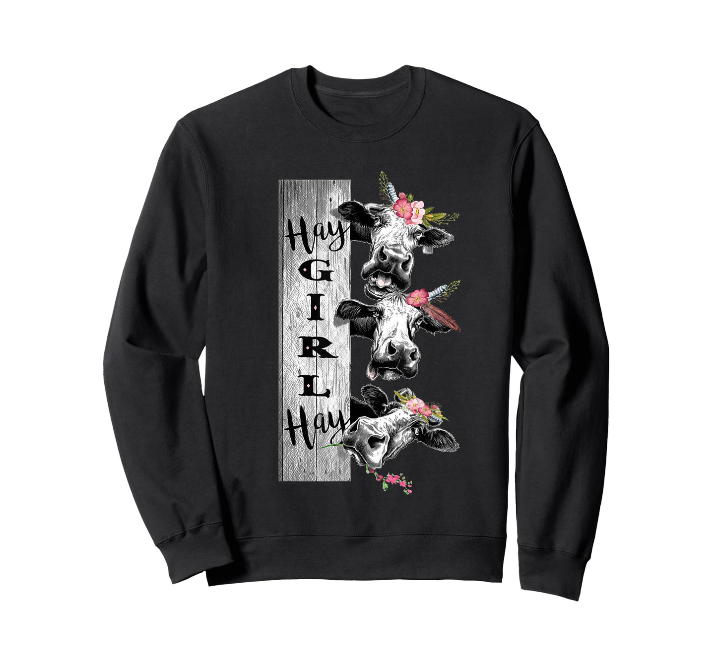 Heifer Hay Girl Hay Crazy Cow With Boho Flowers Shirt T-Shirt