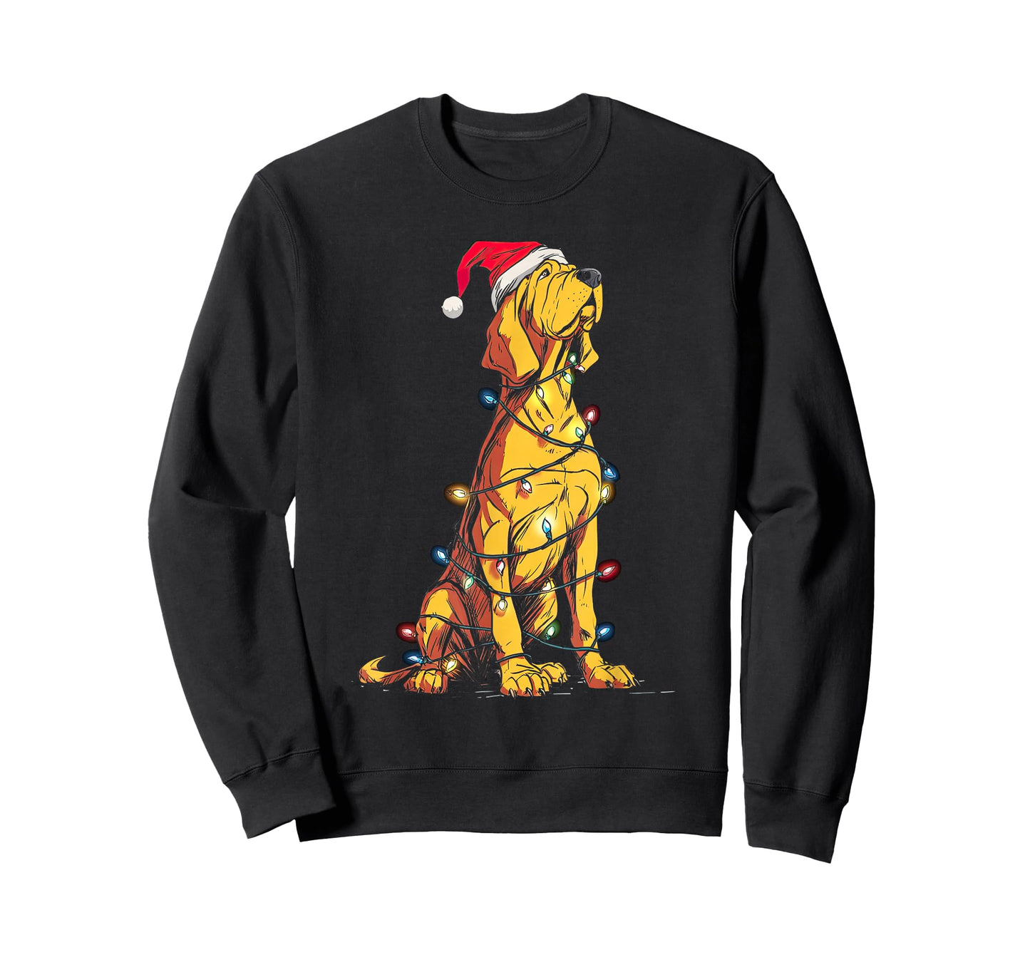Funny Bloodhound Christmas Graphics Dog Lights Love Owner T-Shirt