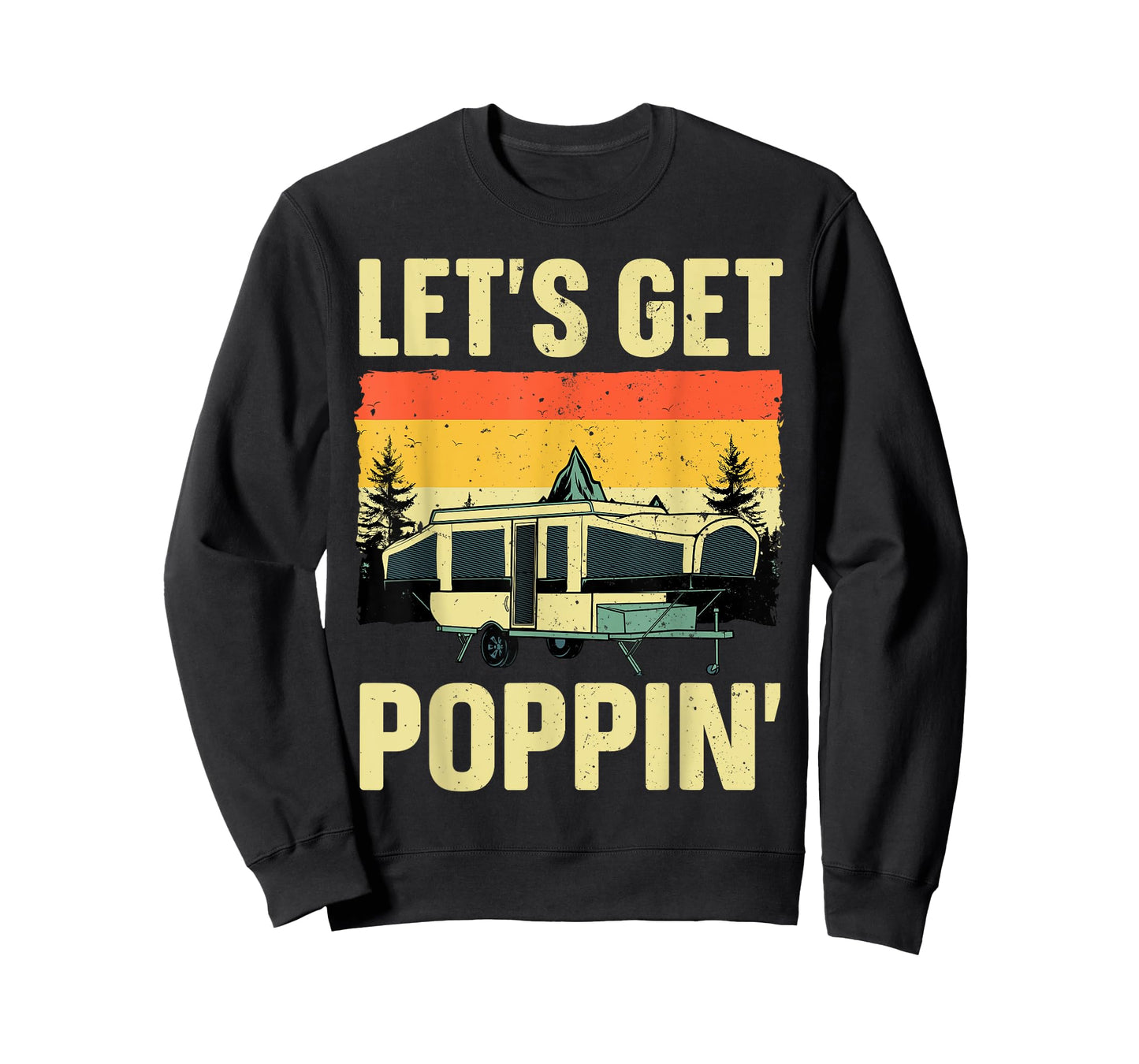 Funny Pop Up Camper Art For Men Women Pop Up Trailer Camping T-Shirt