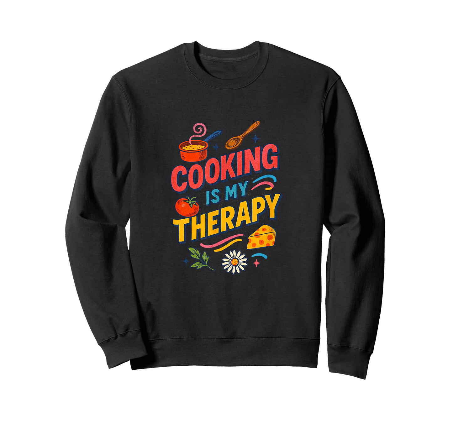 Cooking is My Therapy Colorful Kitchen Art for Food Lovers T-Shirt