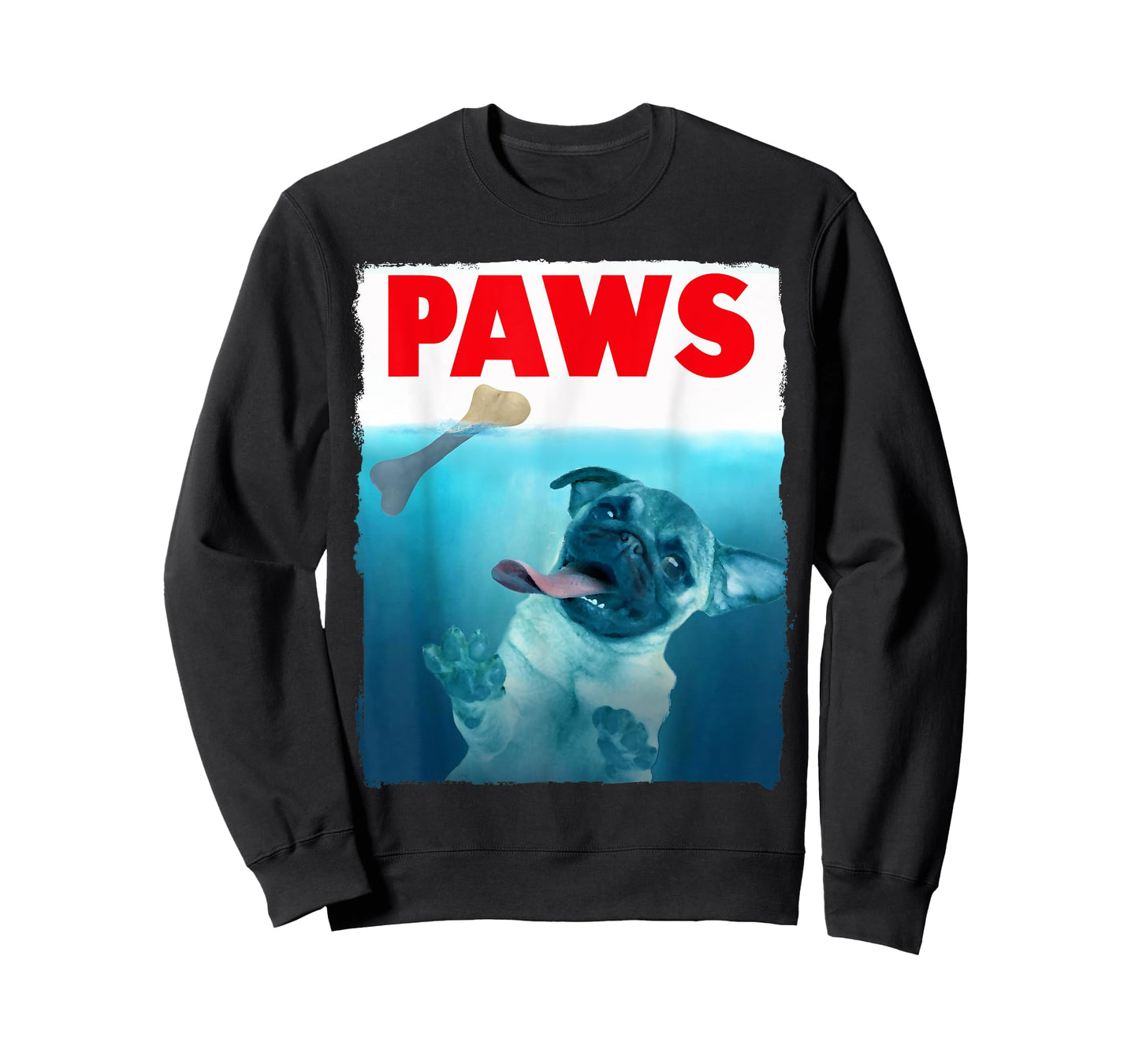 Paws Pug Dog and Bone Top Funny Cat Lover Parody T-Shirt