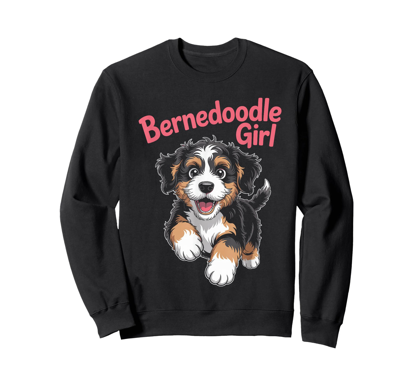 Womens Bernedoodle Girl Cute Cartoon for Dog Owners Pet T-Shirt