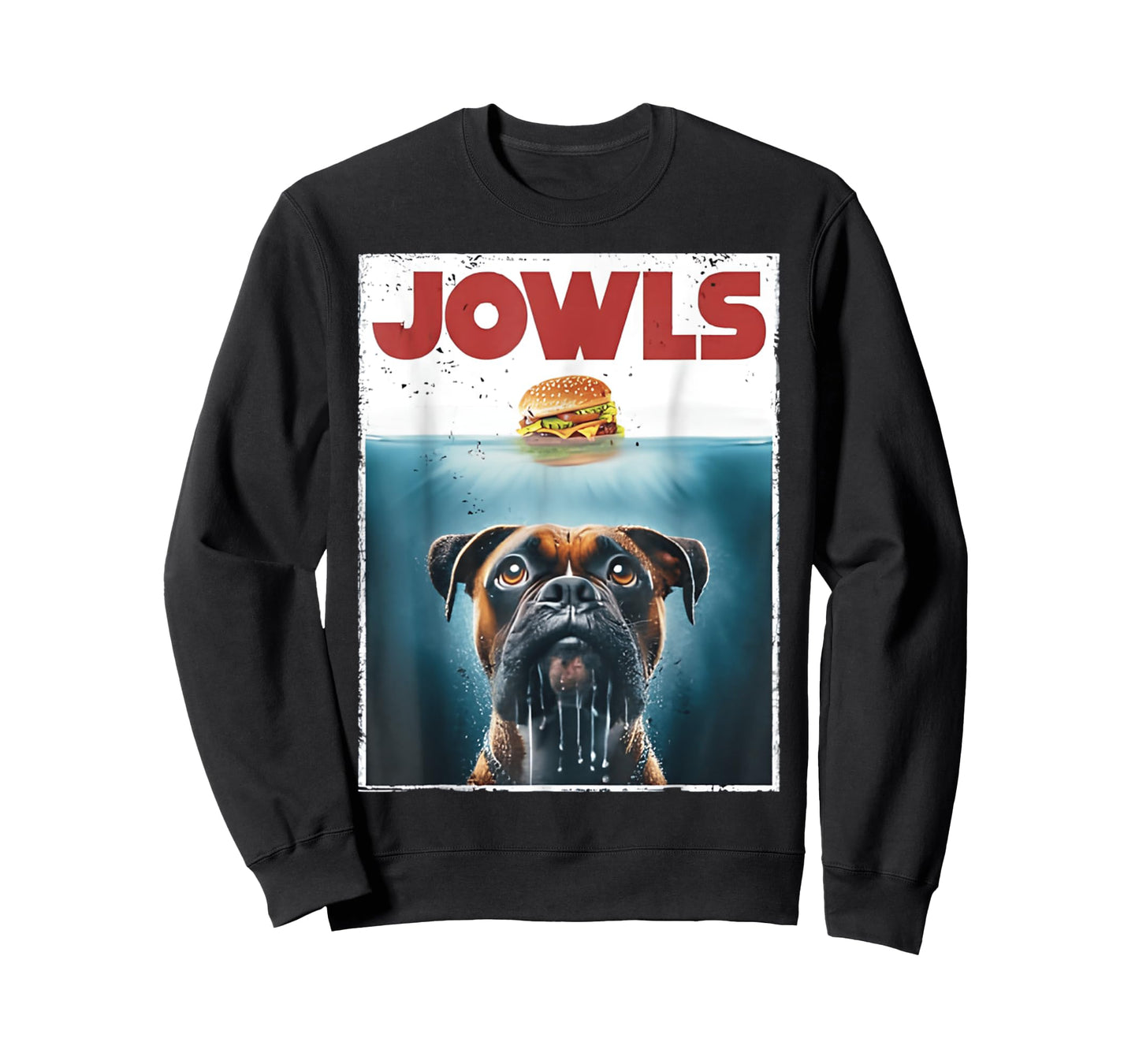 Funny Drooling Boxer, Jowls, Fawn, Dog Mom, Dog Dad, Burger T-Shirt