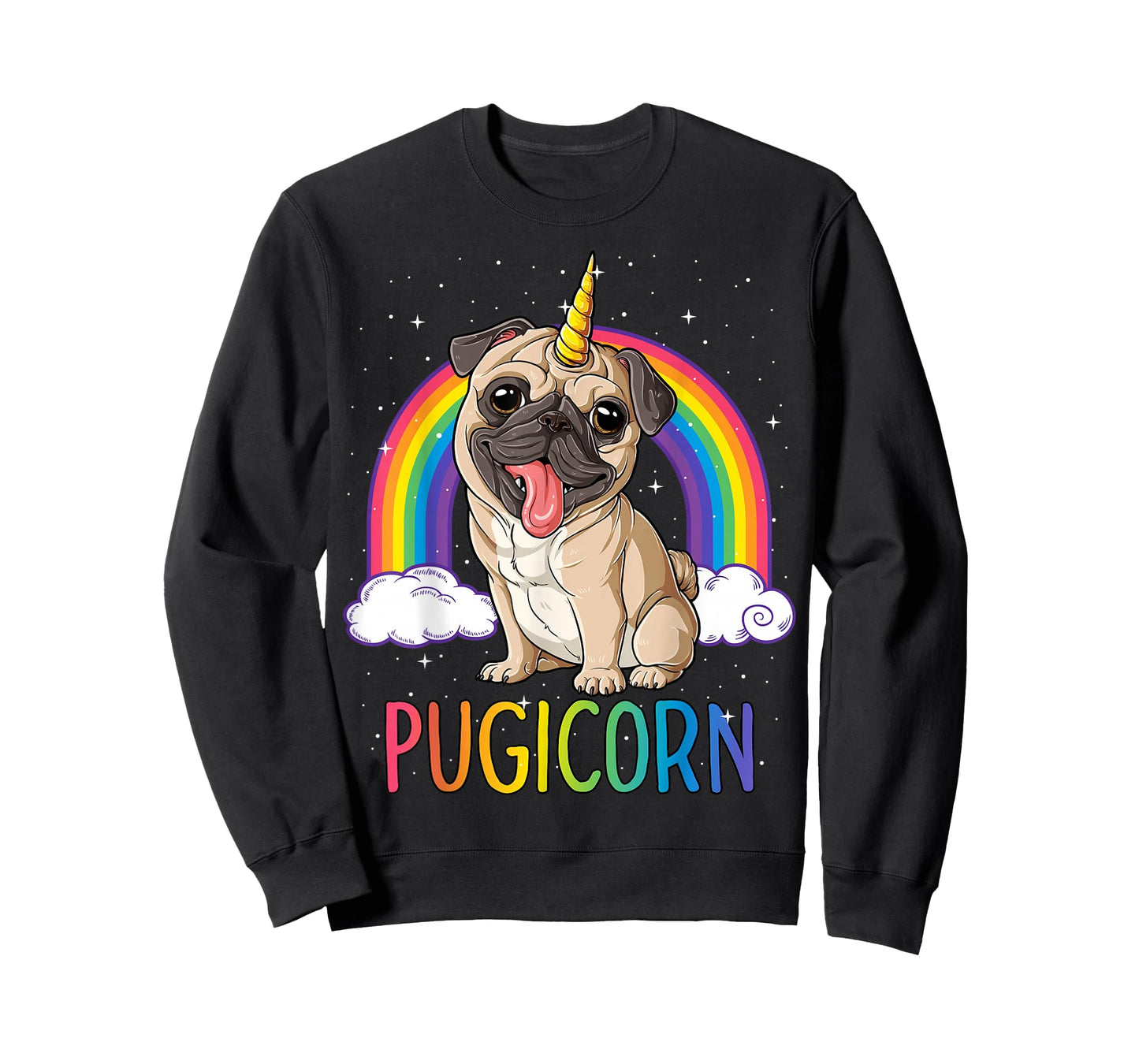 Pugicorn Pug Unicorn T Shirt Girls Kids Space Galaxy Rainbow T-Shirt