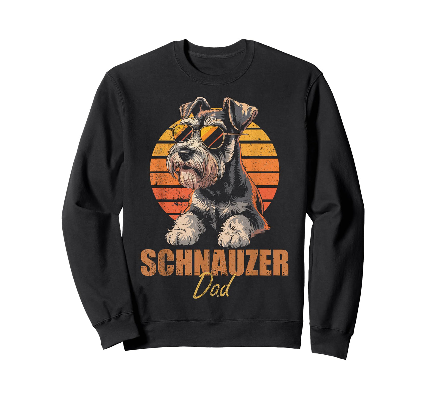 Retro Miniature Schnauzer Dad Funny Vintage Dog Lovers T-Shirt
