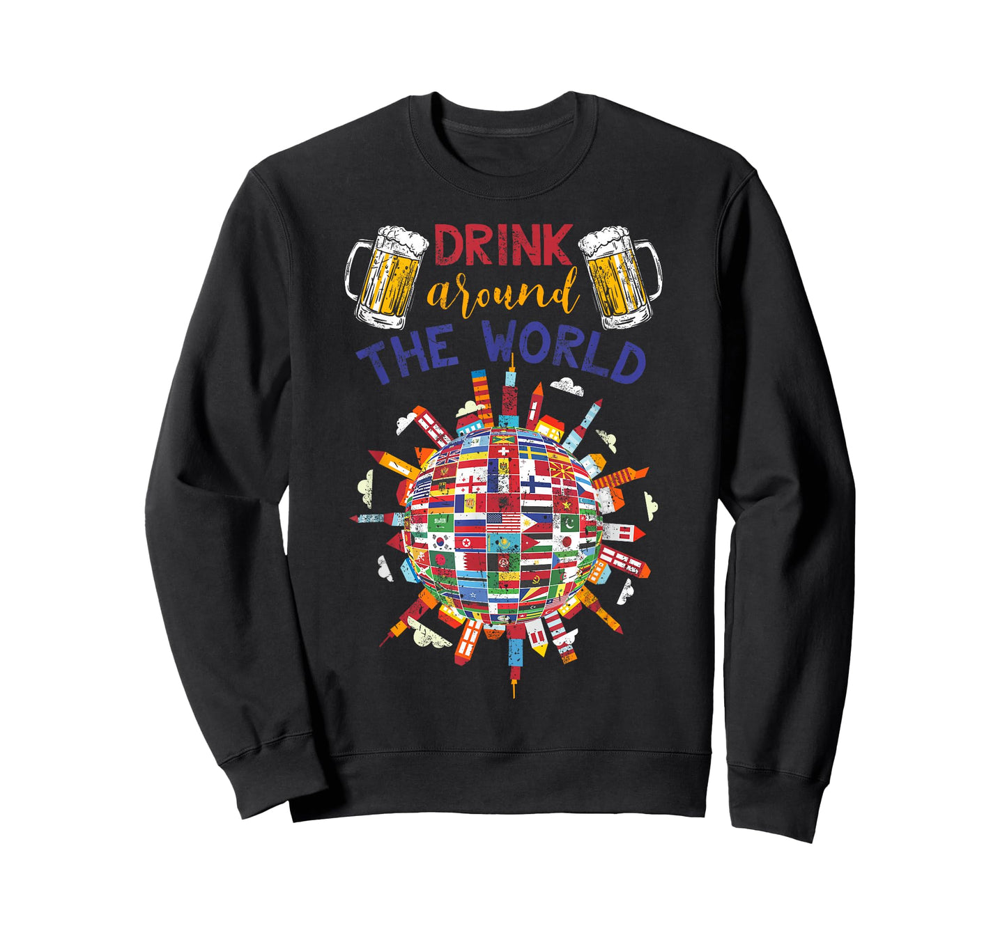 Funny Drinking Travelling Party Gift Drink Around The World T-Shirt