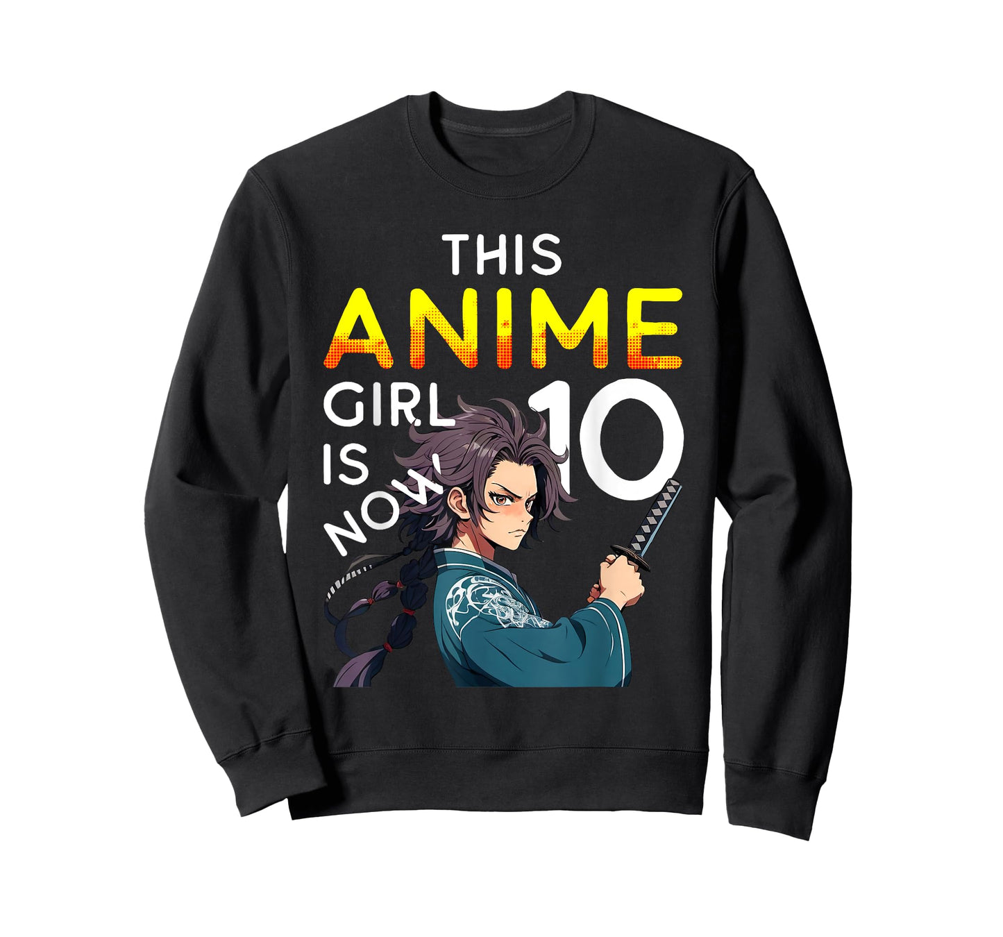 This Anime Girl Is Now 10 Years Old 10th Birthday Kawaii Kid T-Shirt