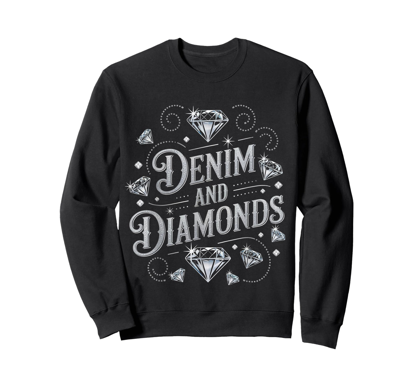 Denim and Diamonds Cowgirl Glam Western Rodeo Party Women T-Shirt