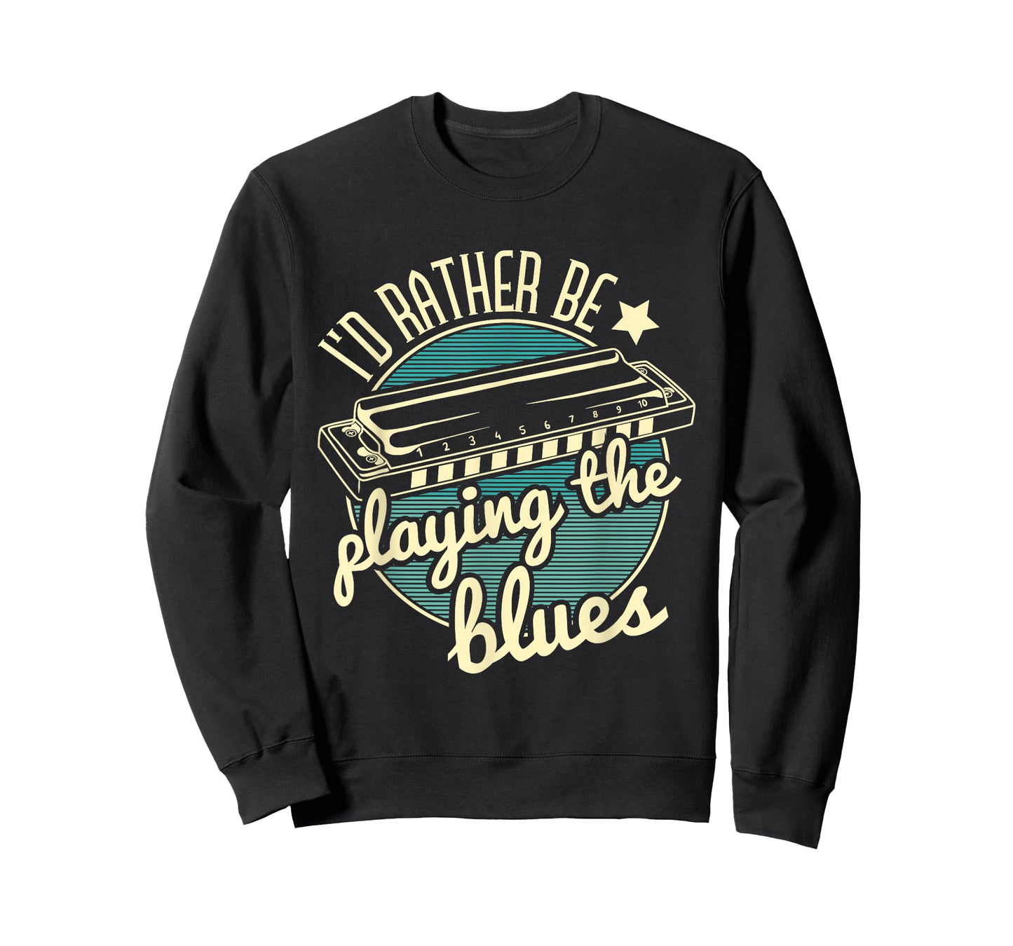 I'd Rather Be Playing The Blues Harmonica Player Harmonicist T-Shirt