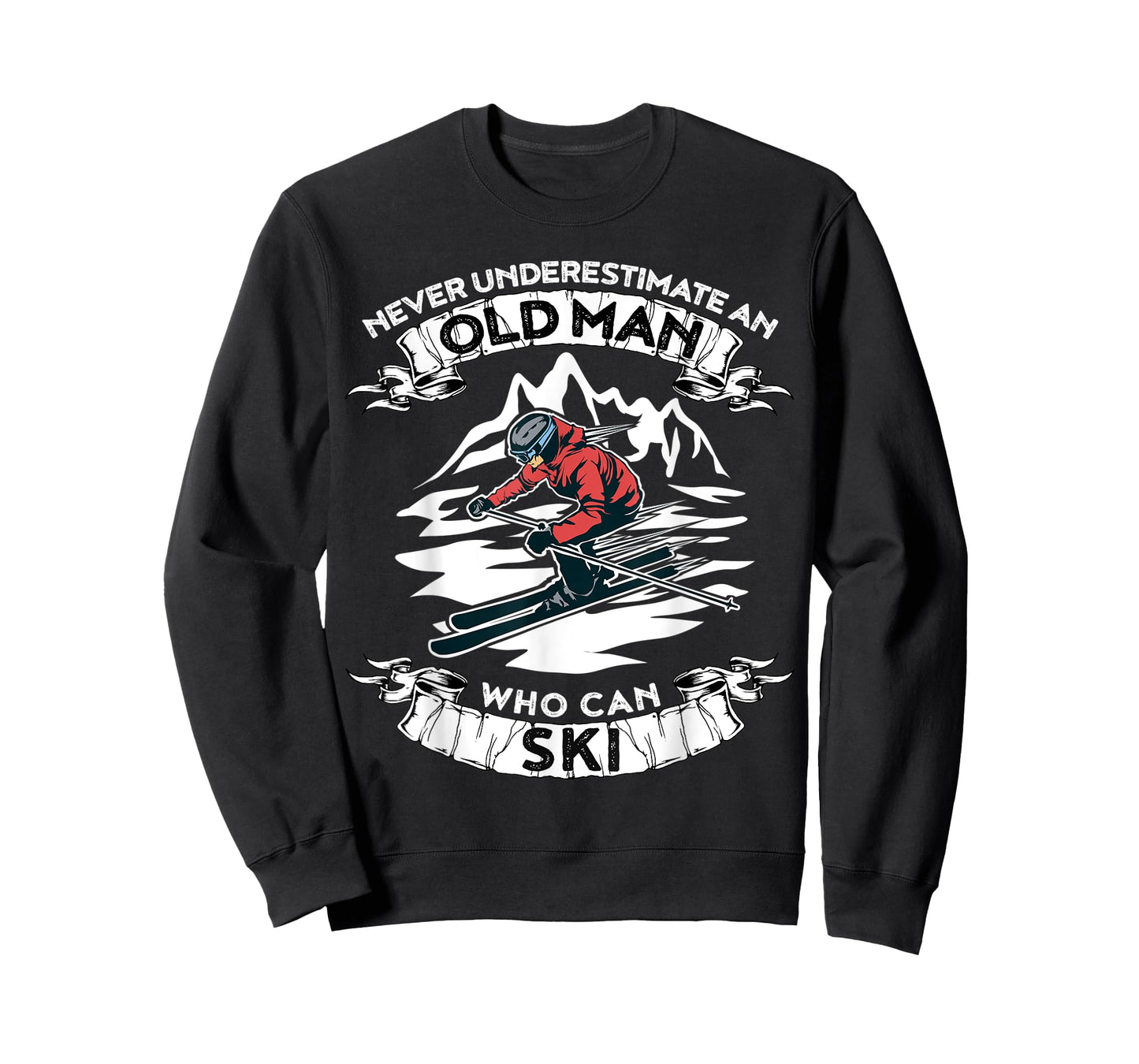 Never Underestimate An Old Man Who Loves Skiing Tshirt