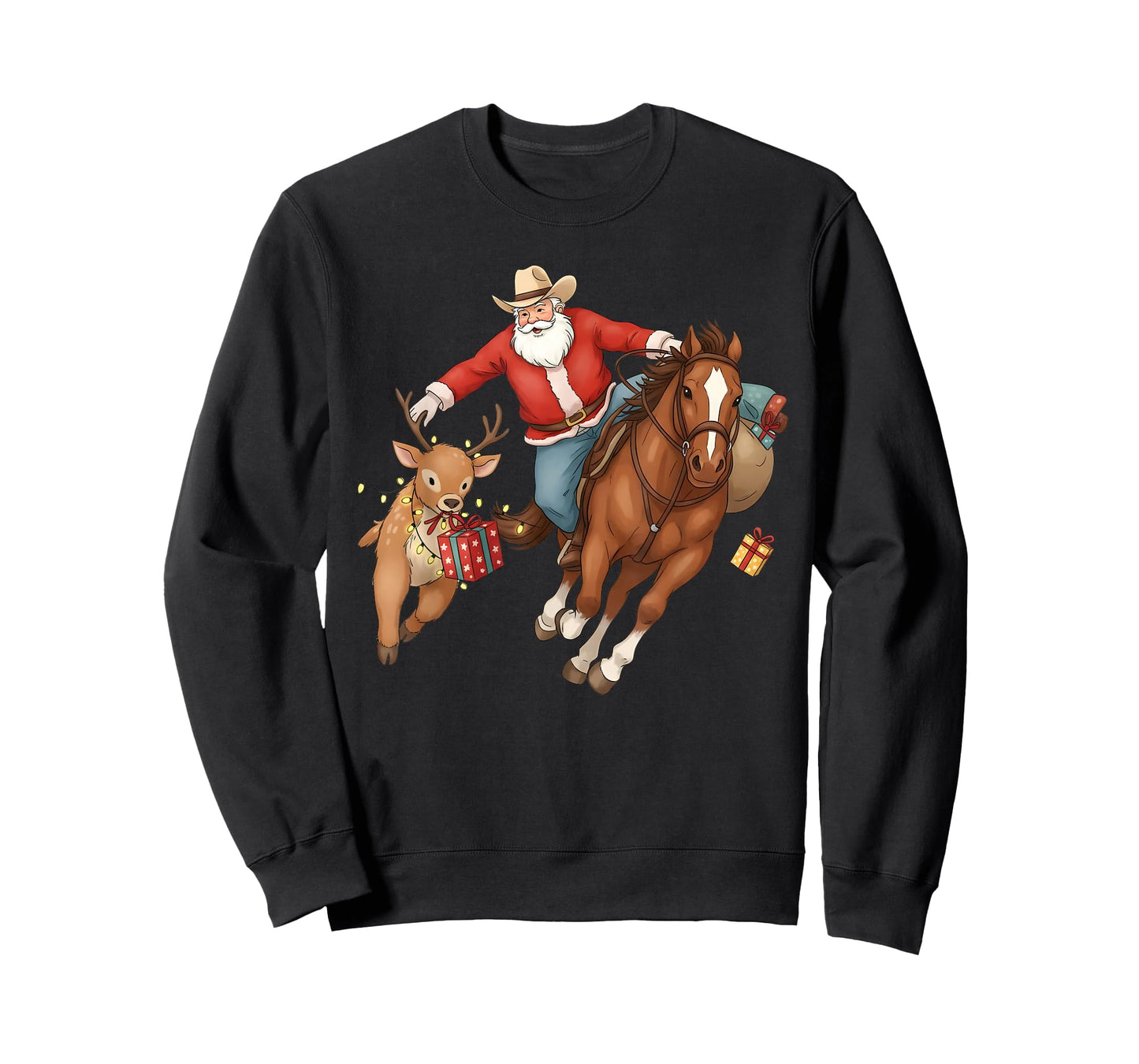 Cowboy Santa Riding Horse Western Christmas Rodeo T-Shirt