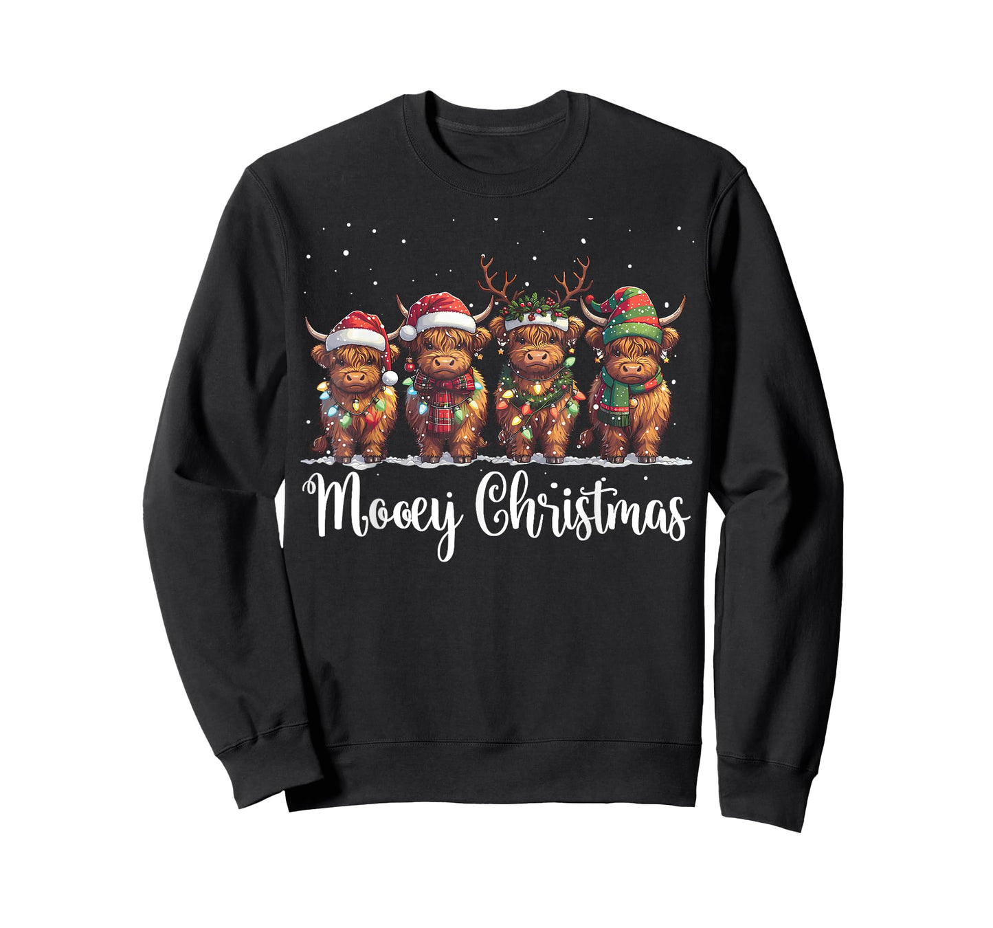 Mooey Christmas Cowgirl Xmas Funny Western Christmas Cow T-Shirt