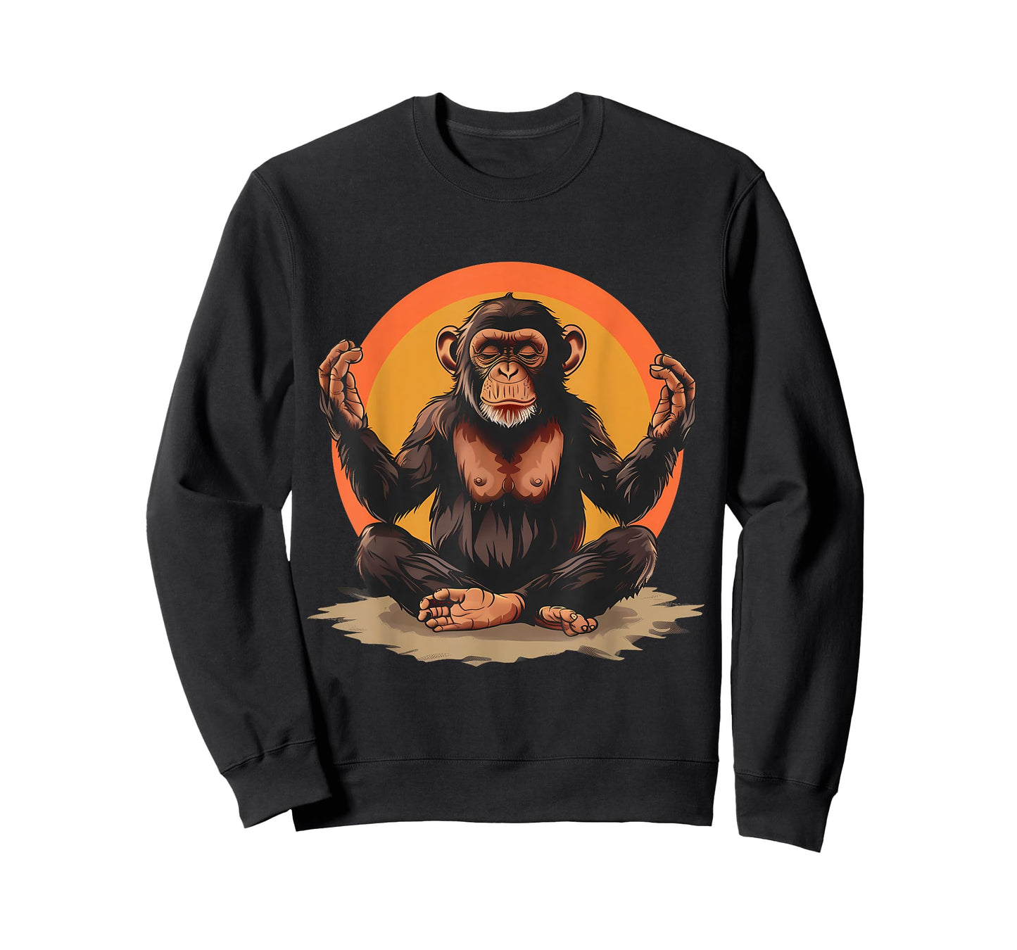 Meditation Monkey Spiritual Yoga Zen Buddha Hindu Buddhist T-Shirt