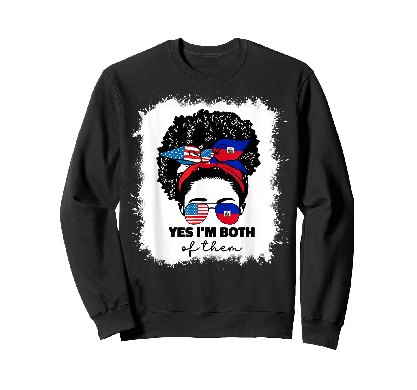 Half Haitian And American America Haiti Usa Flag Girl Afro T-Shirt