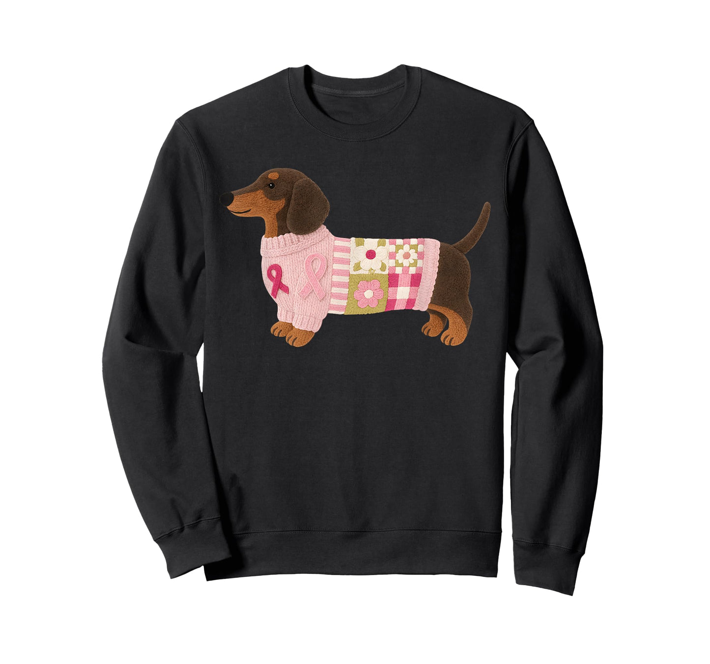 Dachshund Pink Ribbon Breast Cancer Awareness T-Shirt