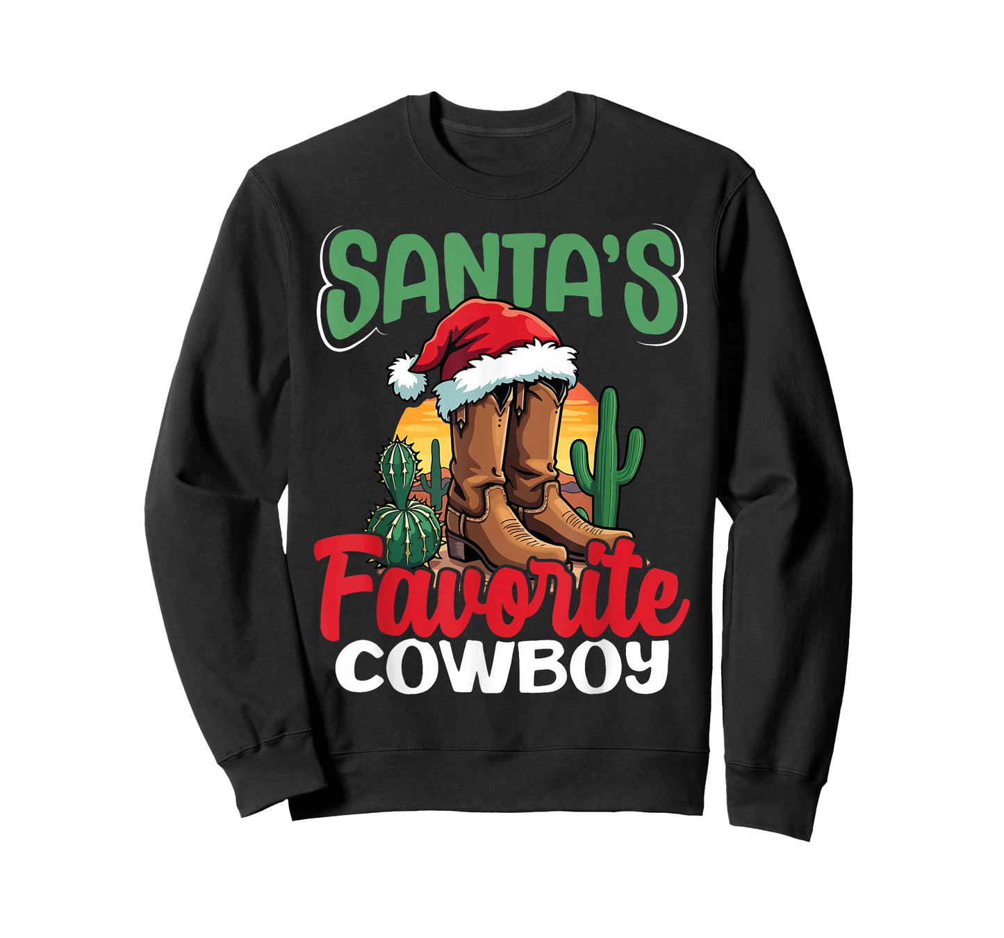 Santa's Favorite Cowboy Western Christmas Holiday T-Shirt